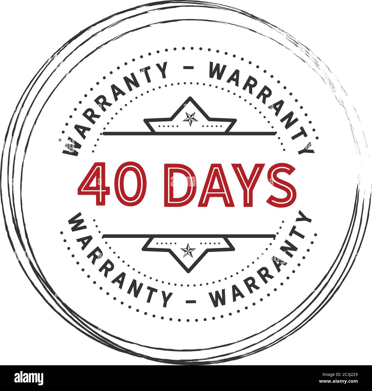 40 days warranty illustration design stamp badge icon Stock Vector ...
