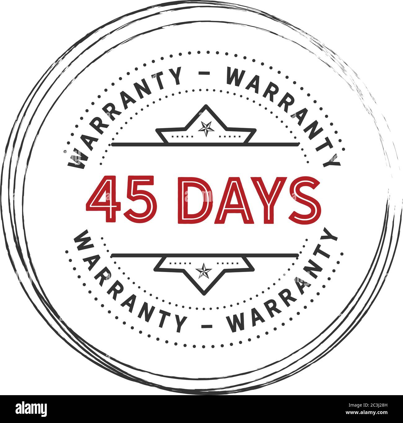 45 days warranty illustration design stamp badge icon Stock Vector