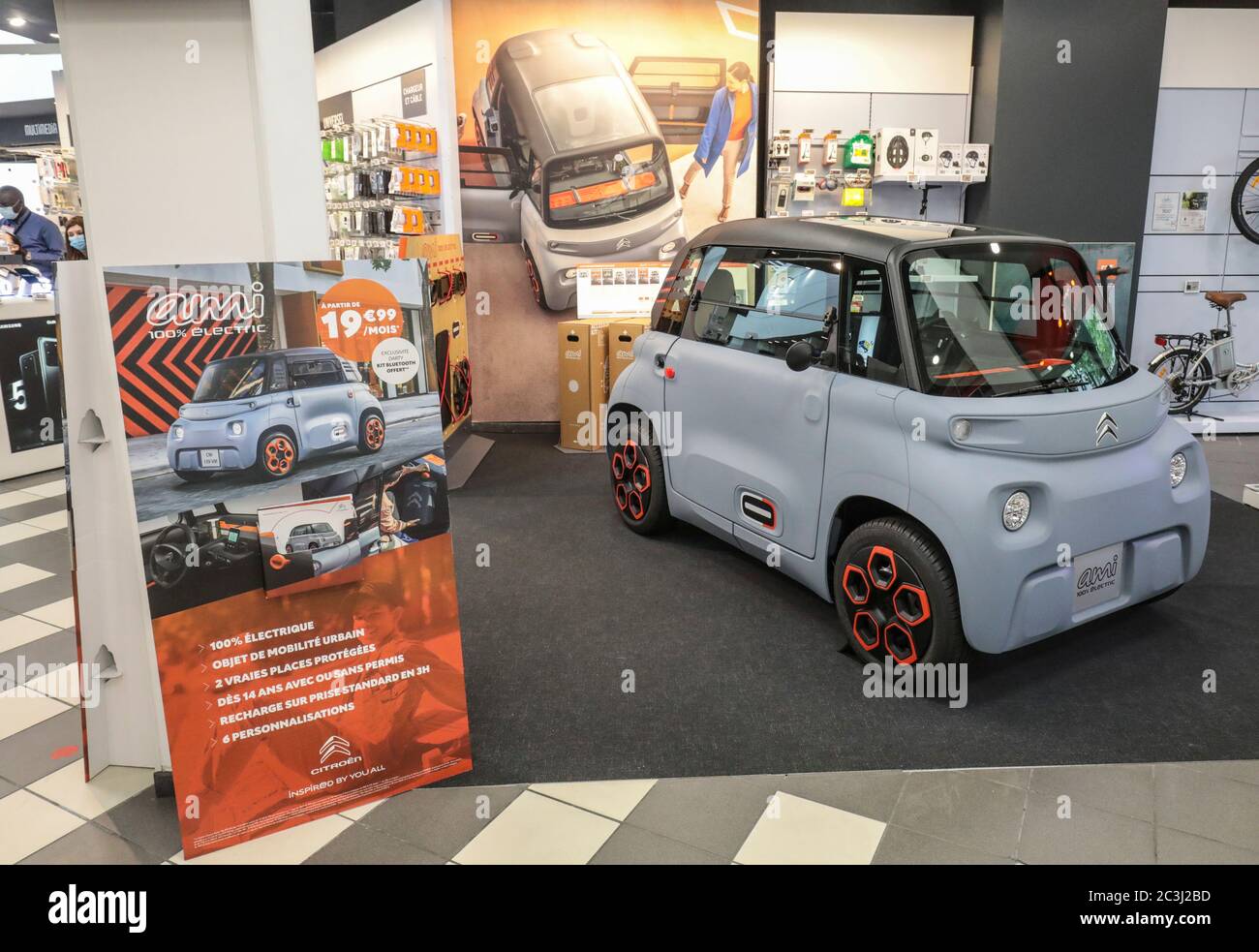 AMI BY CITROEN ,THE FRENCH ELECTRIC CAR Stock Photo