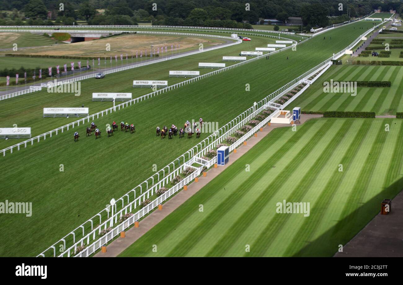 A general view of runners in the Wokingham Stakes during day five of Royal Ascot at Ascot Racecourse. Stock Photo