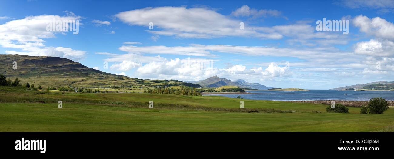 Isle of Skye panorama in summer. Skye is the largest and most northerly ...