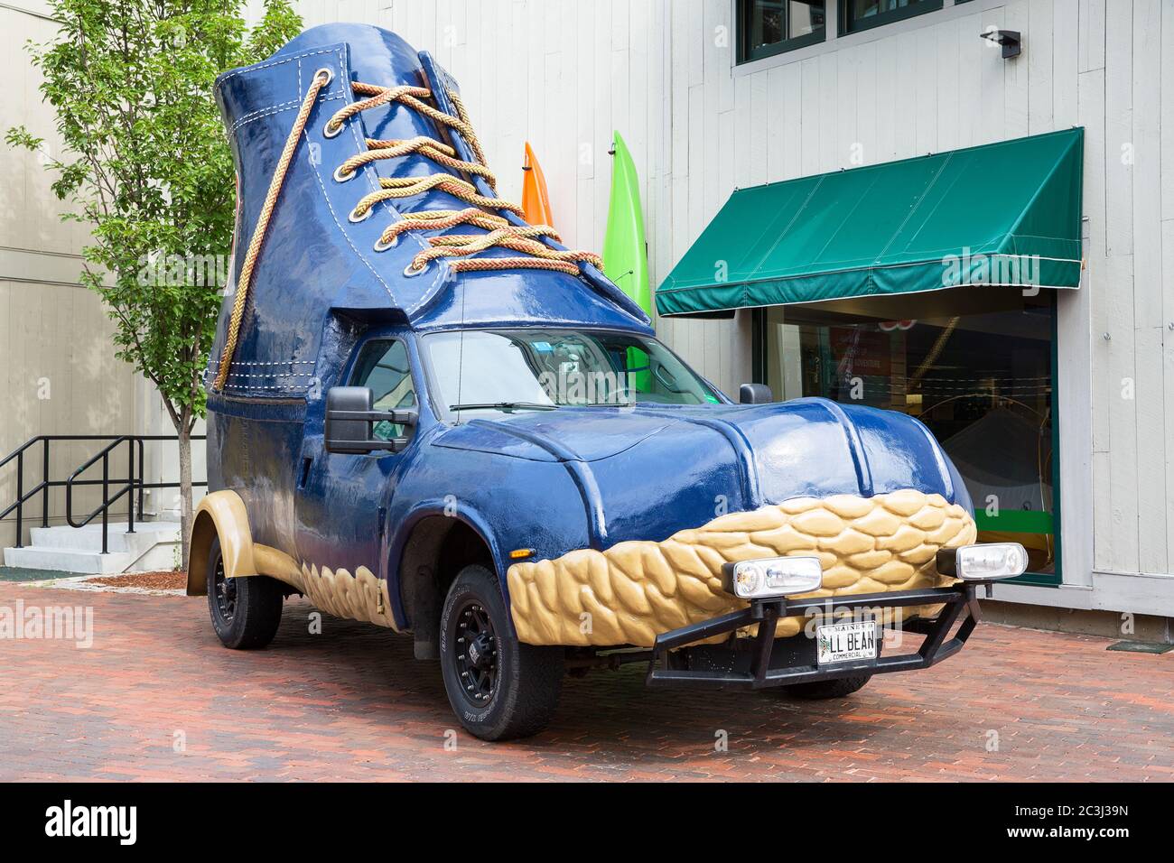 FREEPORT, MAINE, USA-AUG 31st, 2014: L.L. Bean is retail company founded in 1912 by Leon Leonwood Bean. A replica of its famous boot has been coverted Stock Photo