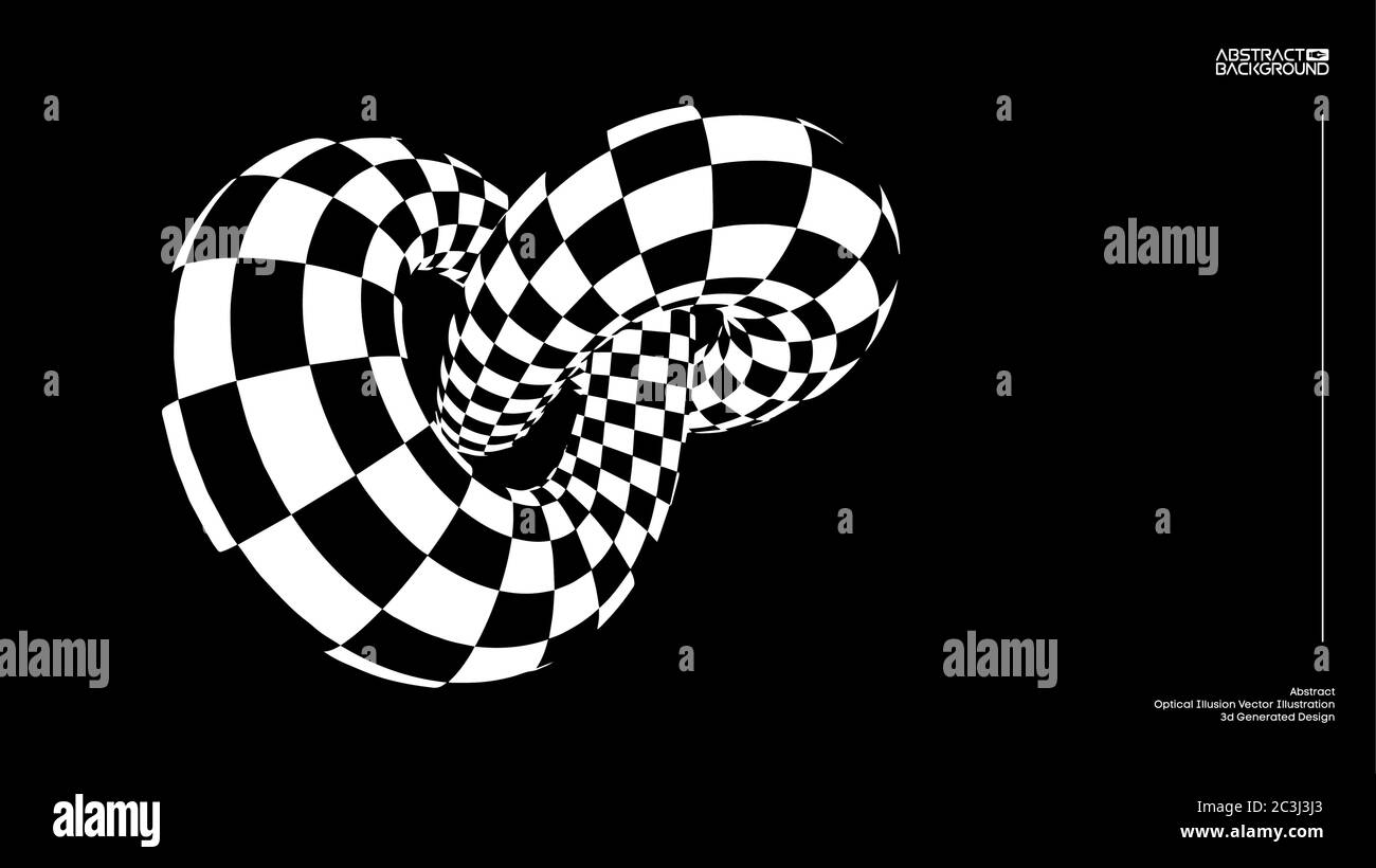 Optical illusion torus knot background. Vector illustration background Stock Vector