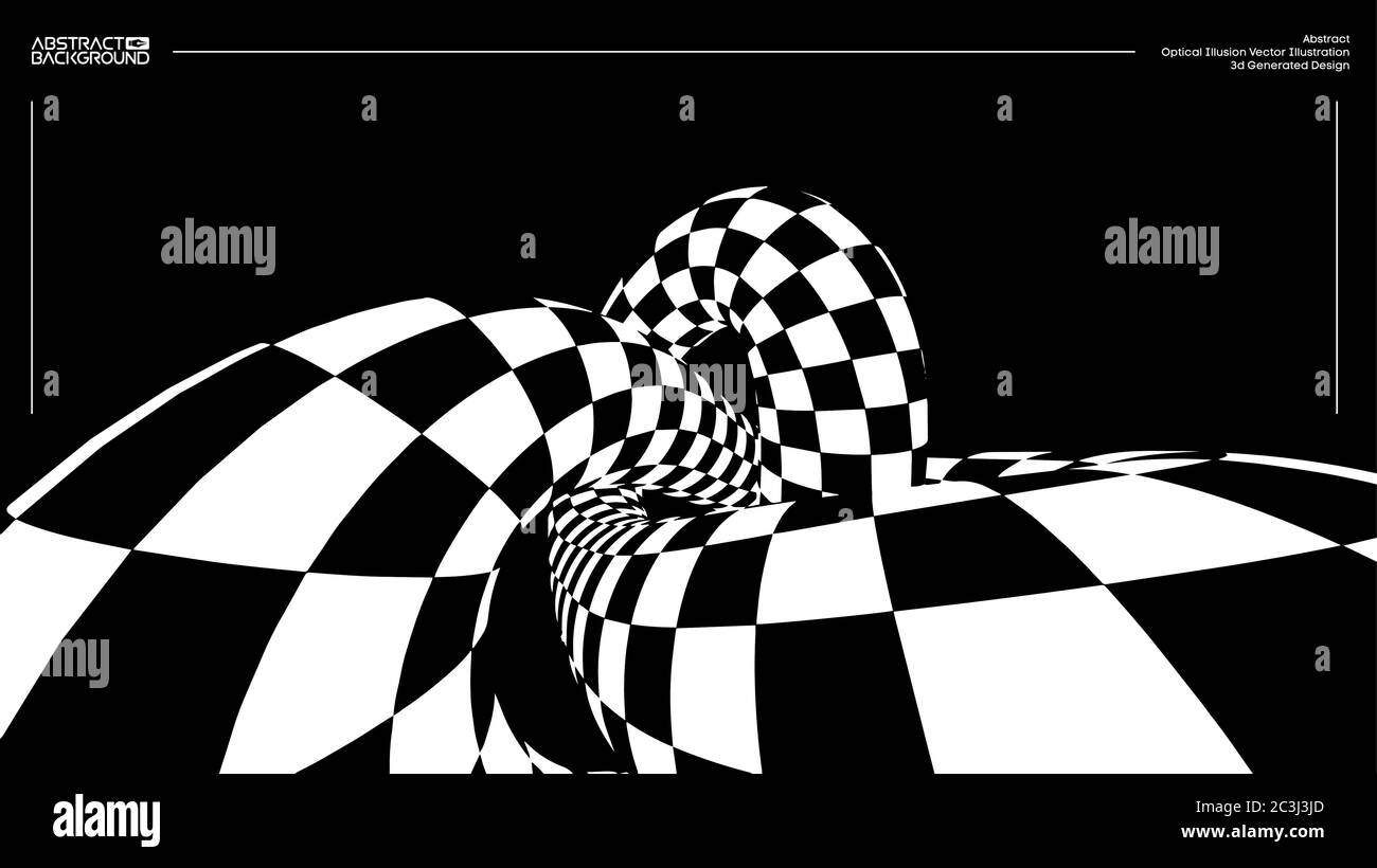 Optical illusion torus knot background. Vector illustration background Stock Vector