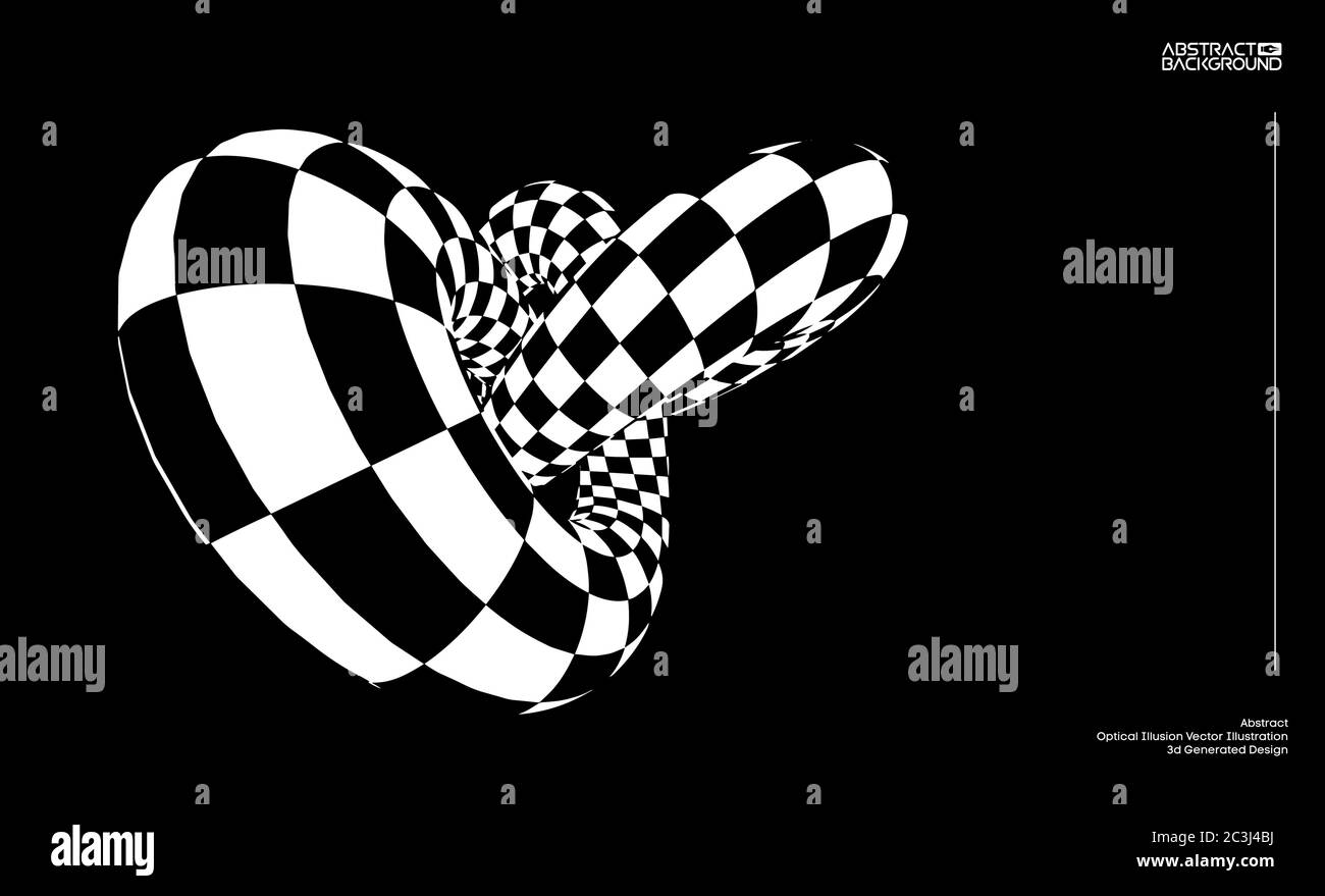 Optical illusion torus knot background. Vector illustration background Stock Vector
