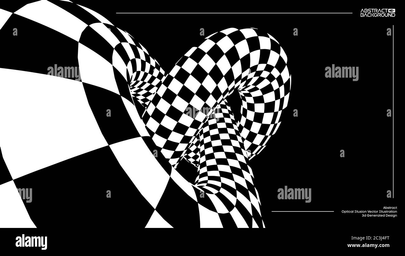 Optical illusion torus knot background. Vector illustration background Stock Vector