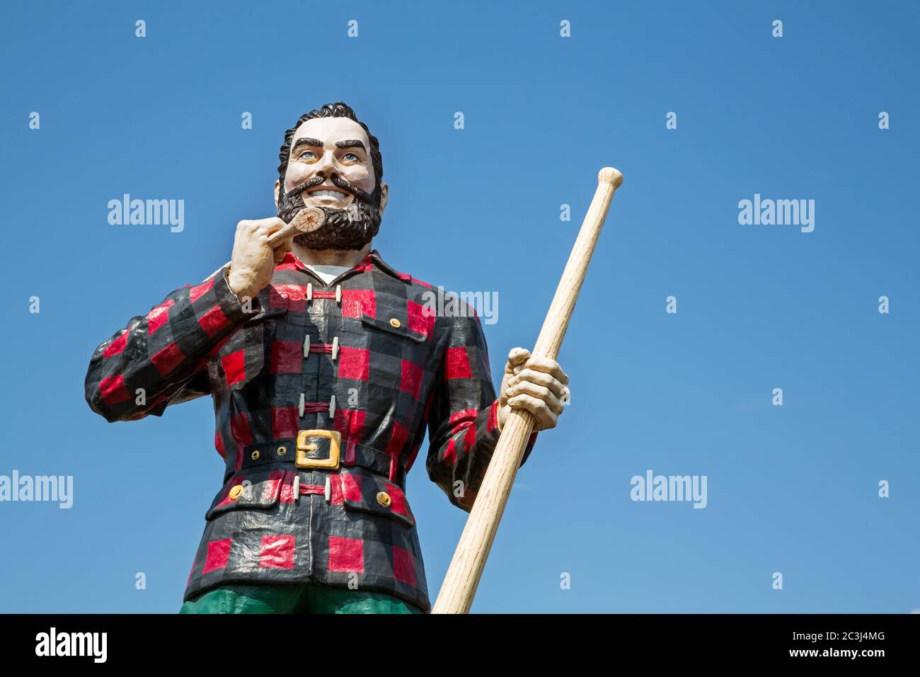 BANGOR, MAINE , USA AUGUST 27 2014 Statue of the legendary character