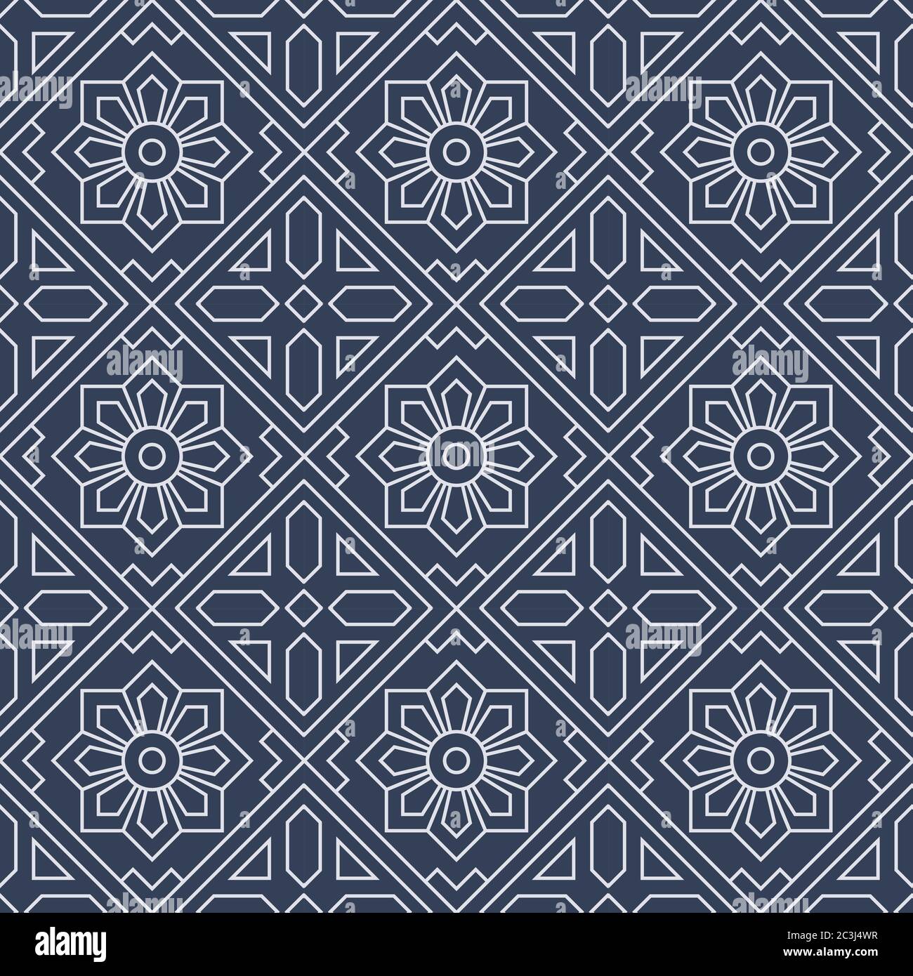 Retro vintage Chinese traditional pattern seamless background polygon ...