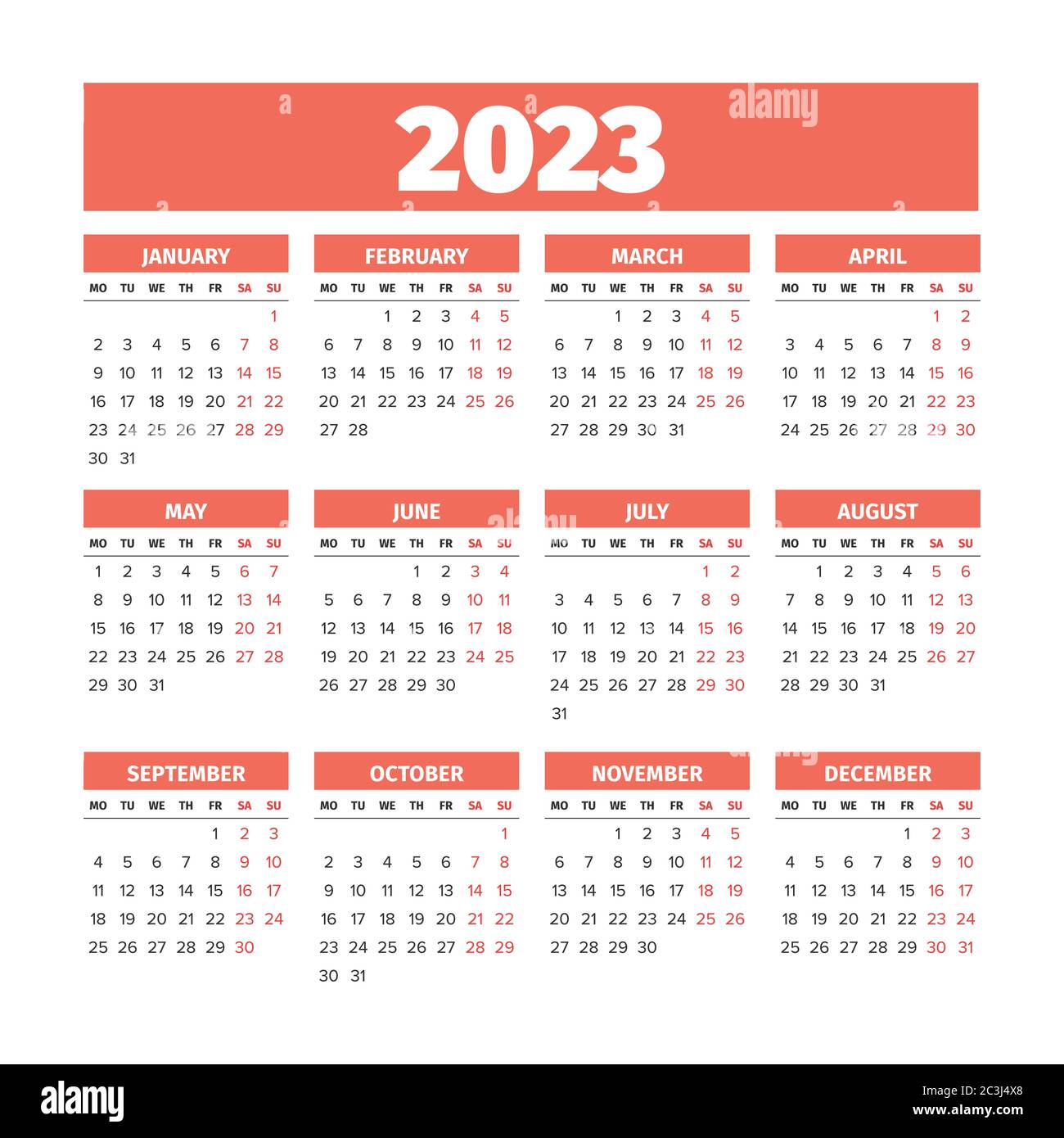 2023 Calendar with the weeks start on Monday Stock Vector Image & Art - Alamy 2023 Calendar with the weeks start on Monday Stock Vector Image & Art - Alamy