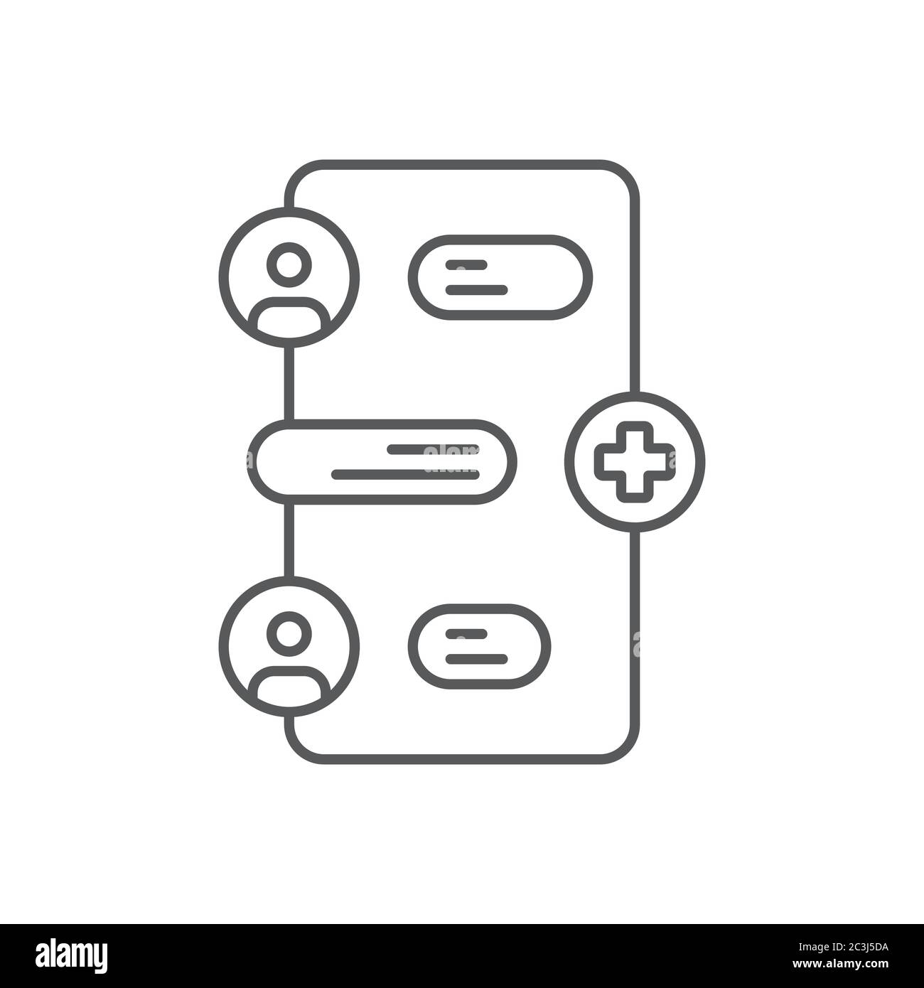 Medical mobile chat vector icon symbol isolated on white background ...