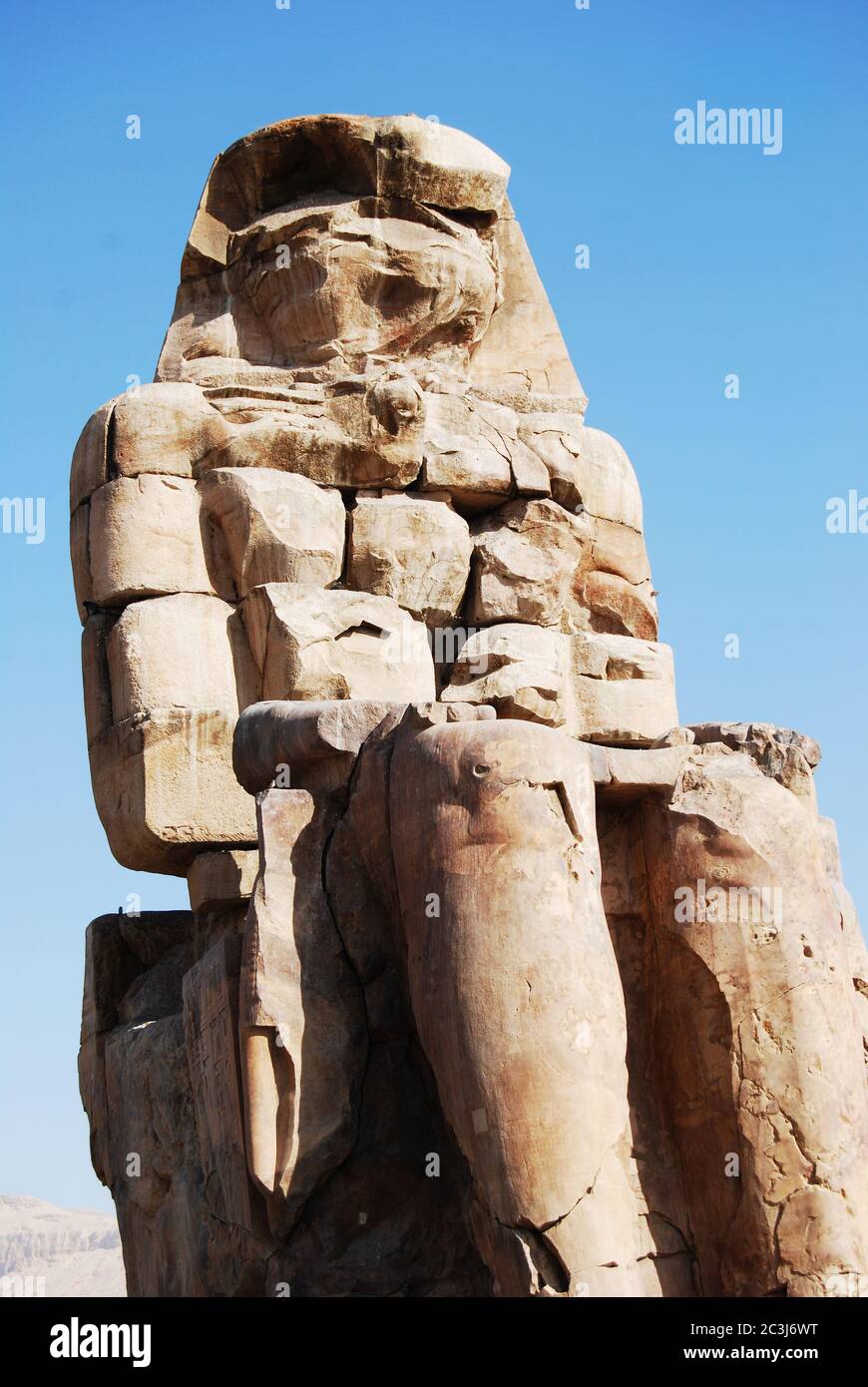 Colossus of Memnon in Luxor. Big statues near the Valley of Kings