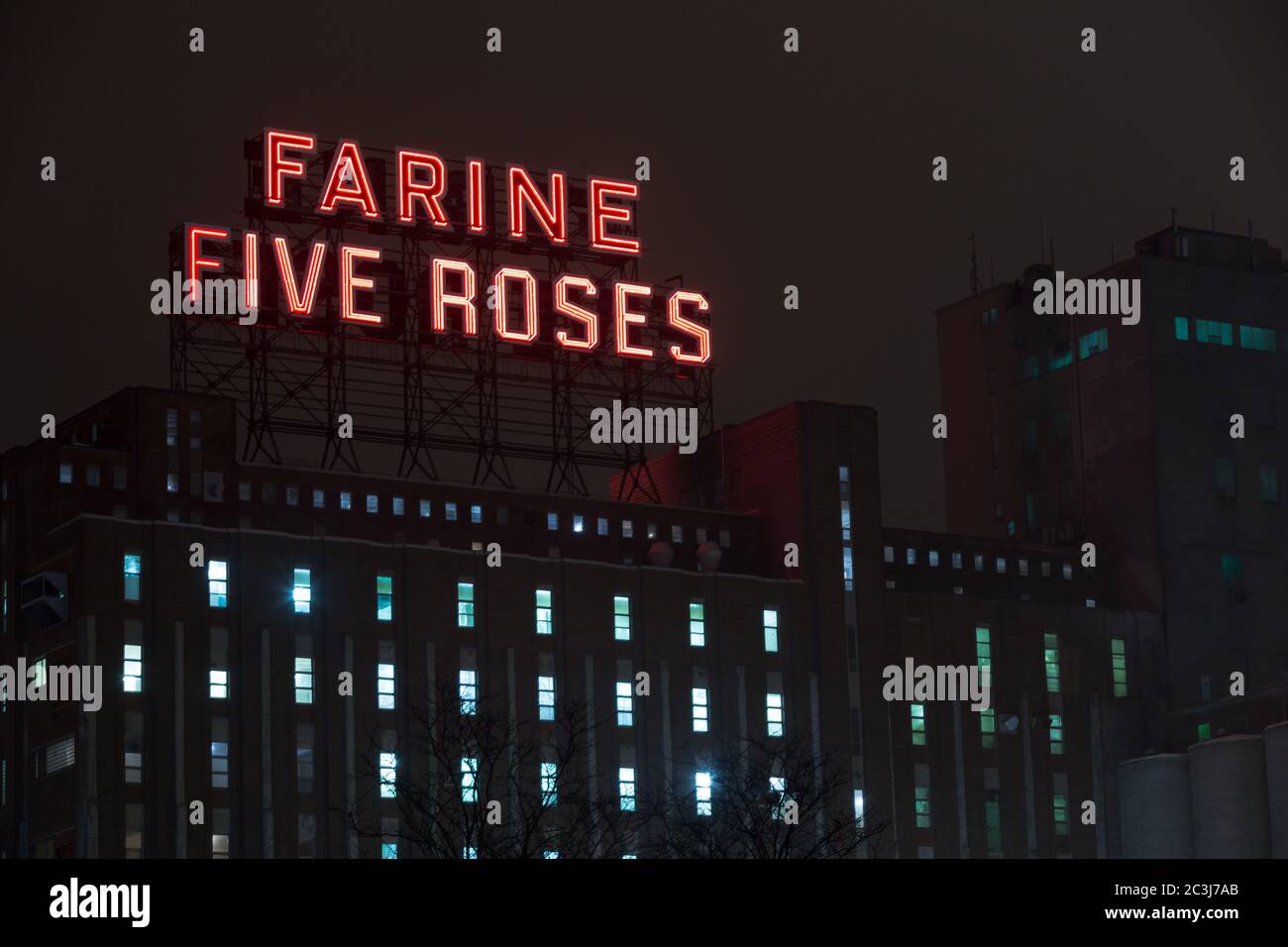 MONTREAL CANADA - January 25 2015: The landmark Farine five roses ...