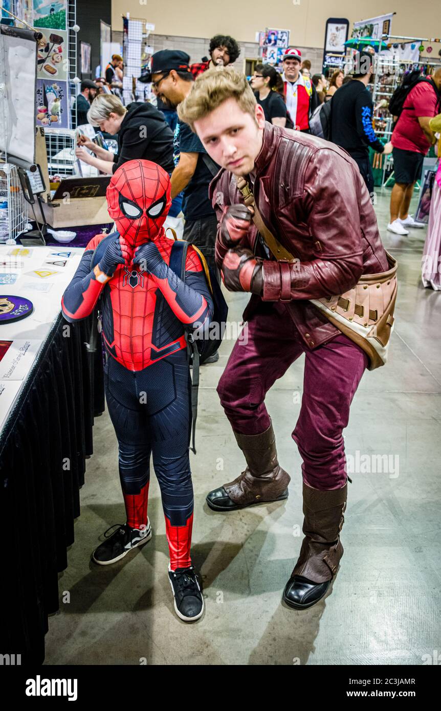 2019 Fan Fusion (AKA Comicon), Tiny Spiderman Stock Photo