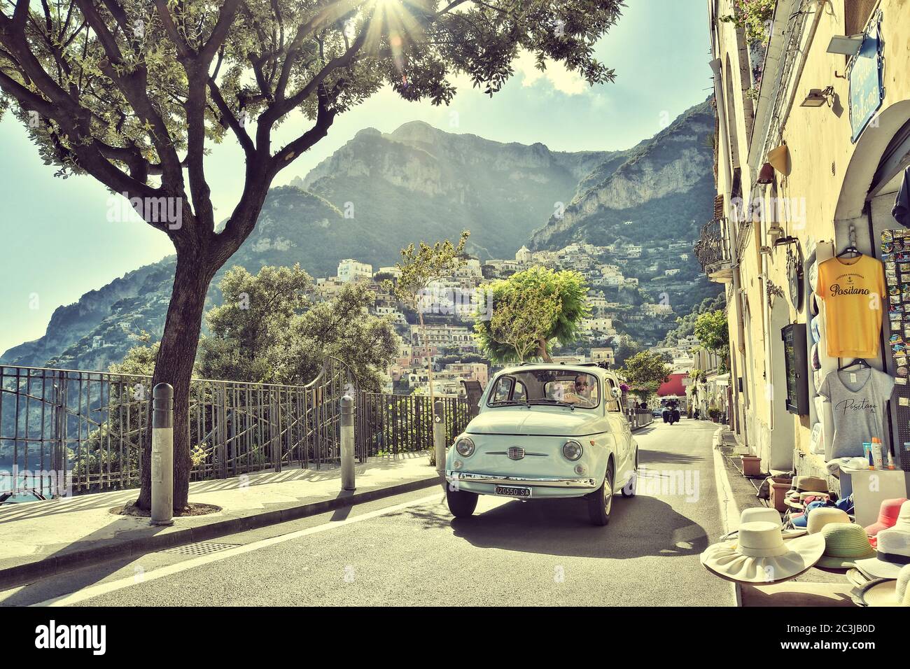 Vintage Fiat 500, Positano, Amalfi Coast, Italy Stock Photo Alamy