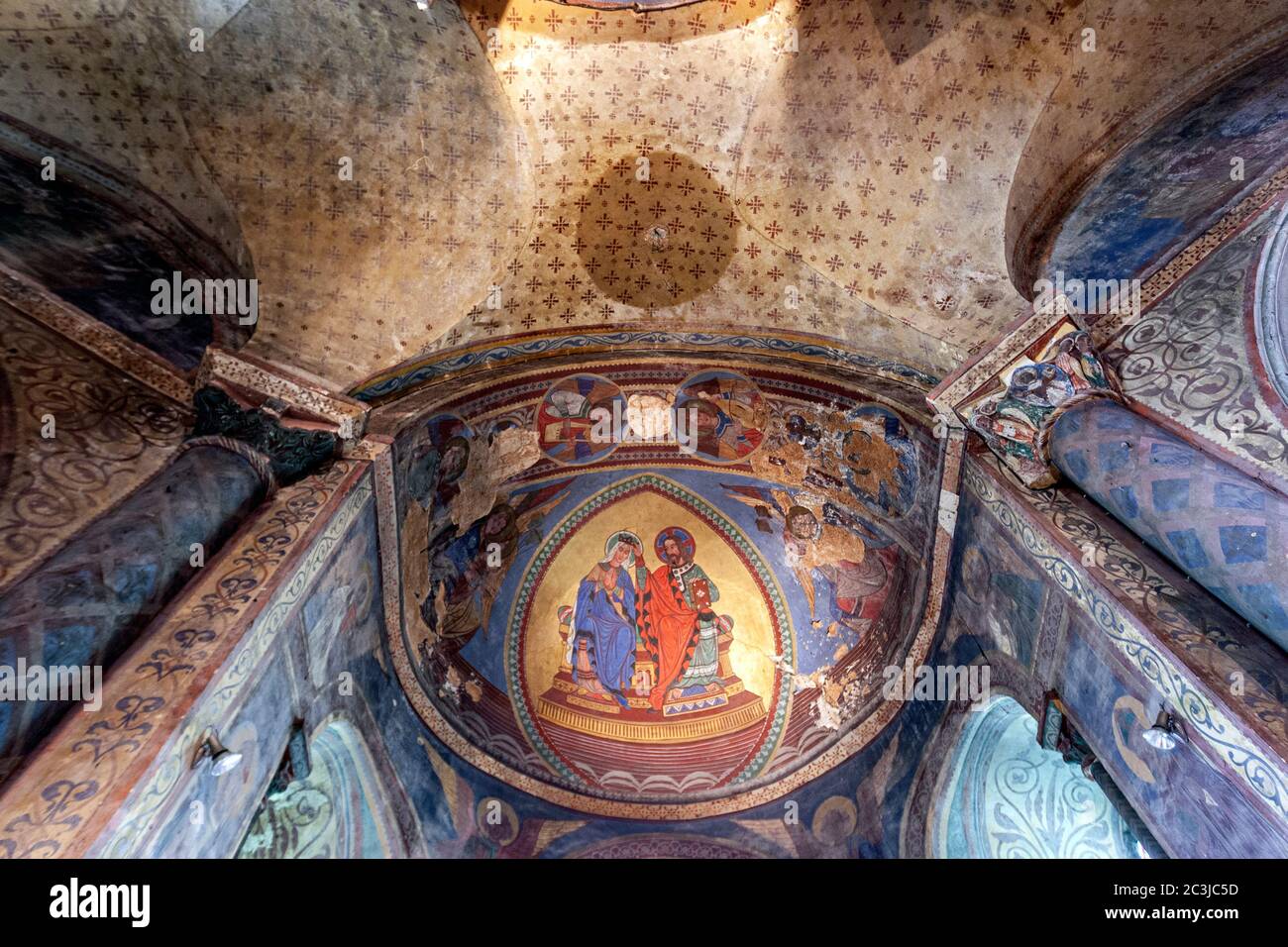 Romanesque frescoes in Église Notre-Dame la Grande, Poitiers, Nouvelle-Aquitaine, France Stock Photo