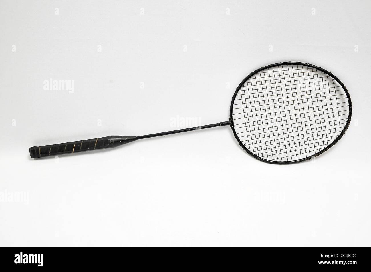 All Black Racket Vintage Old Used Black Racket on a White Background Stock Photo - Alamy