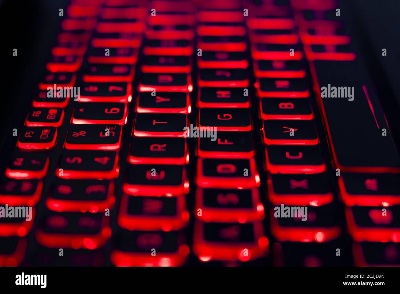 Backlit red keyboard in dark Stock Photo