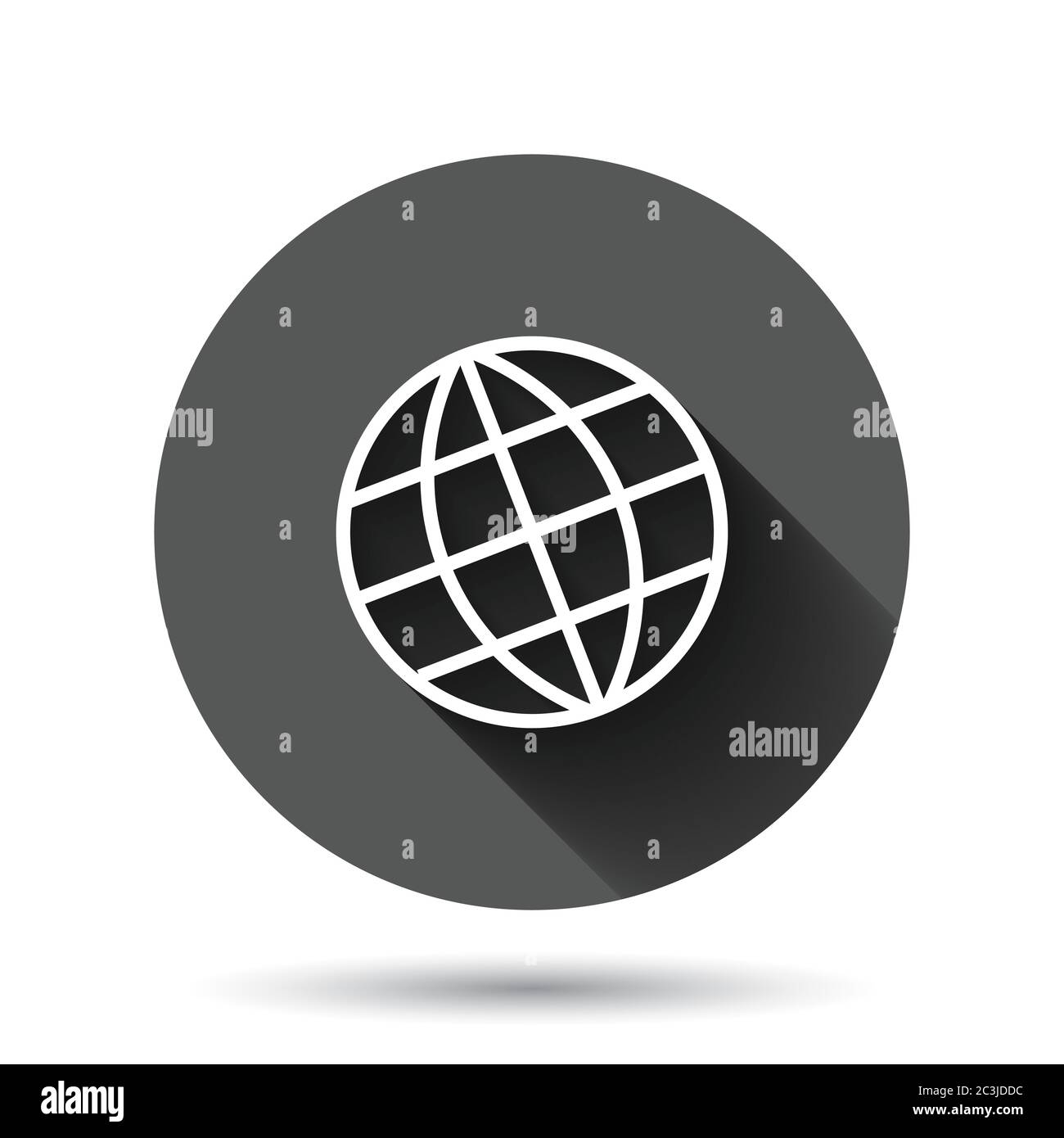 Earth planet icon in flat style. Globe geographic vector illustration ...