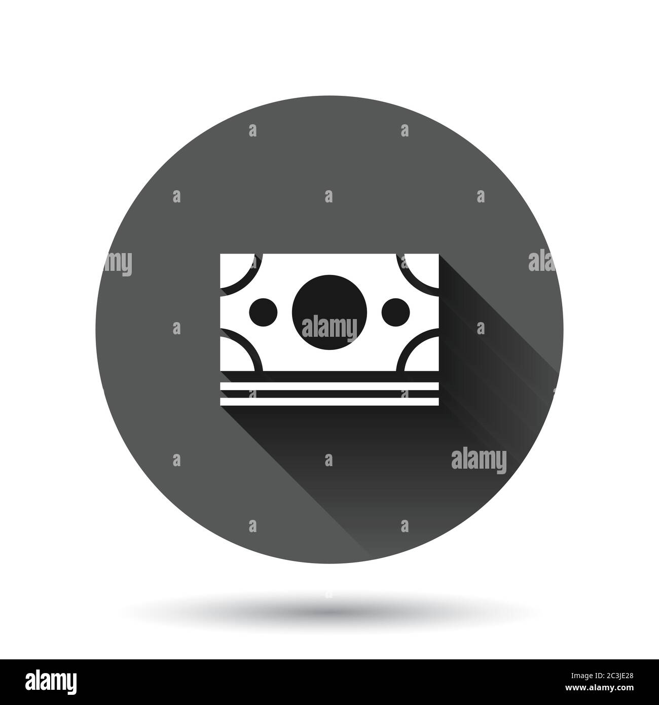 Dollar currency banknote icon in flat style. Dollar cash vector ...