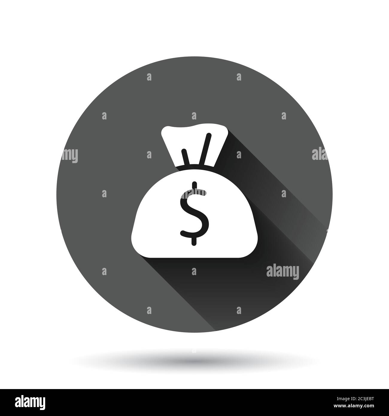 Money bag icon in flat style. Moneybag with dollar vector illustration ...