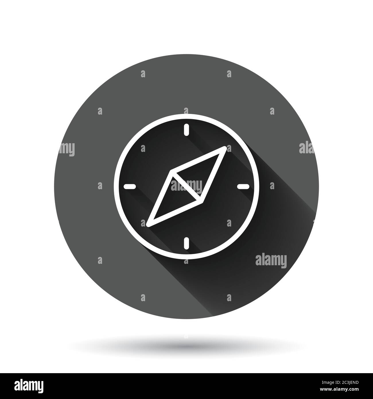 Compass icon in flat style. Navigation equipment vector illustration on ...
