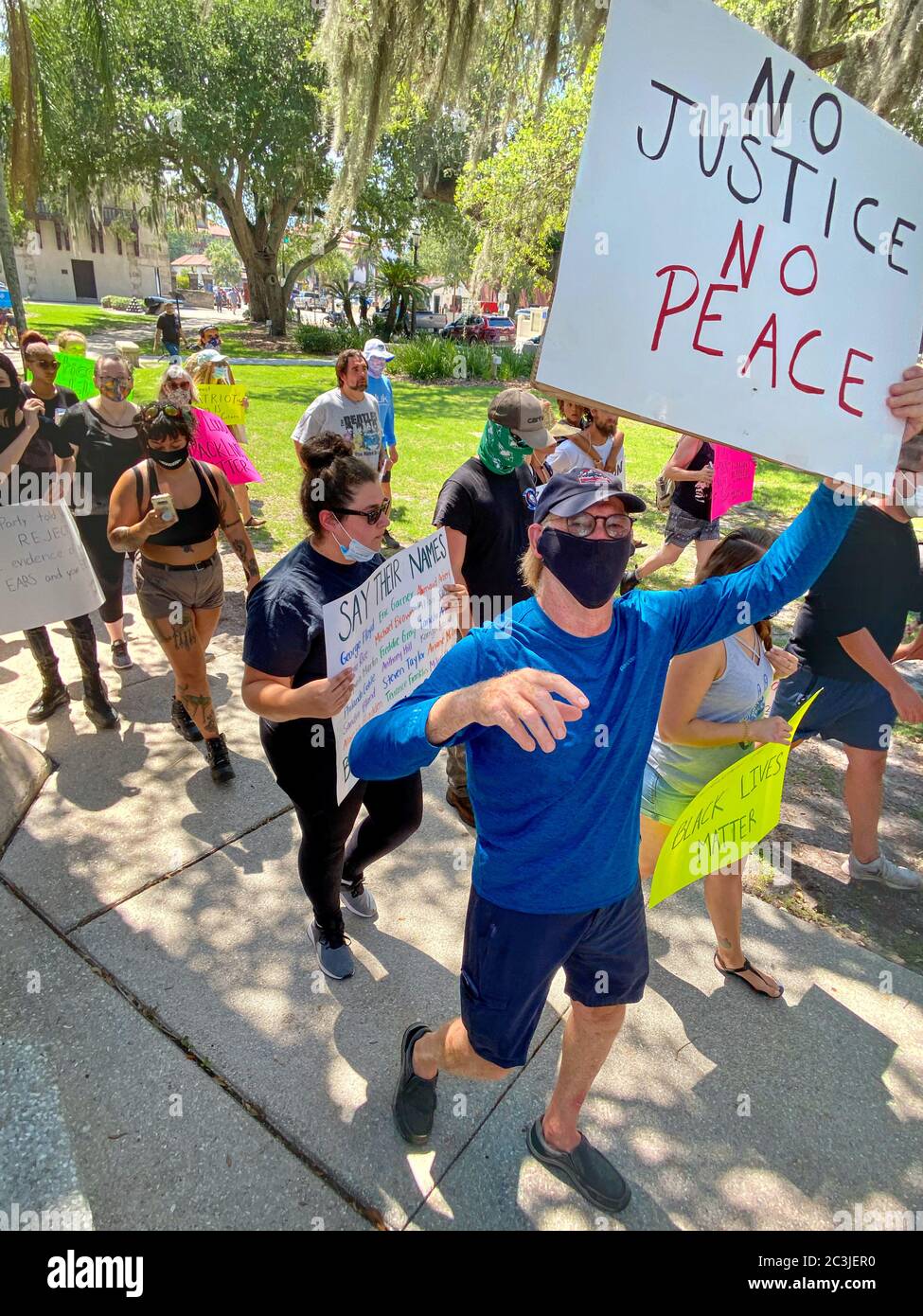 Black Lives Matter demonstration. St. Augustine, Florida. Stock Photo