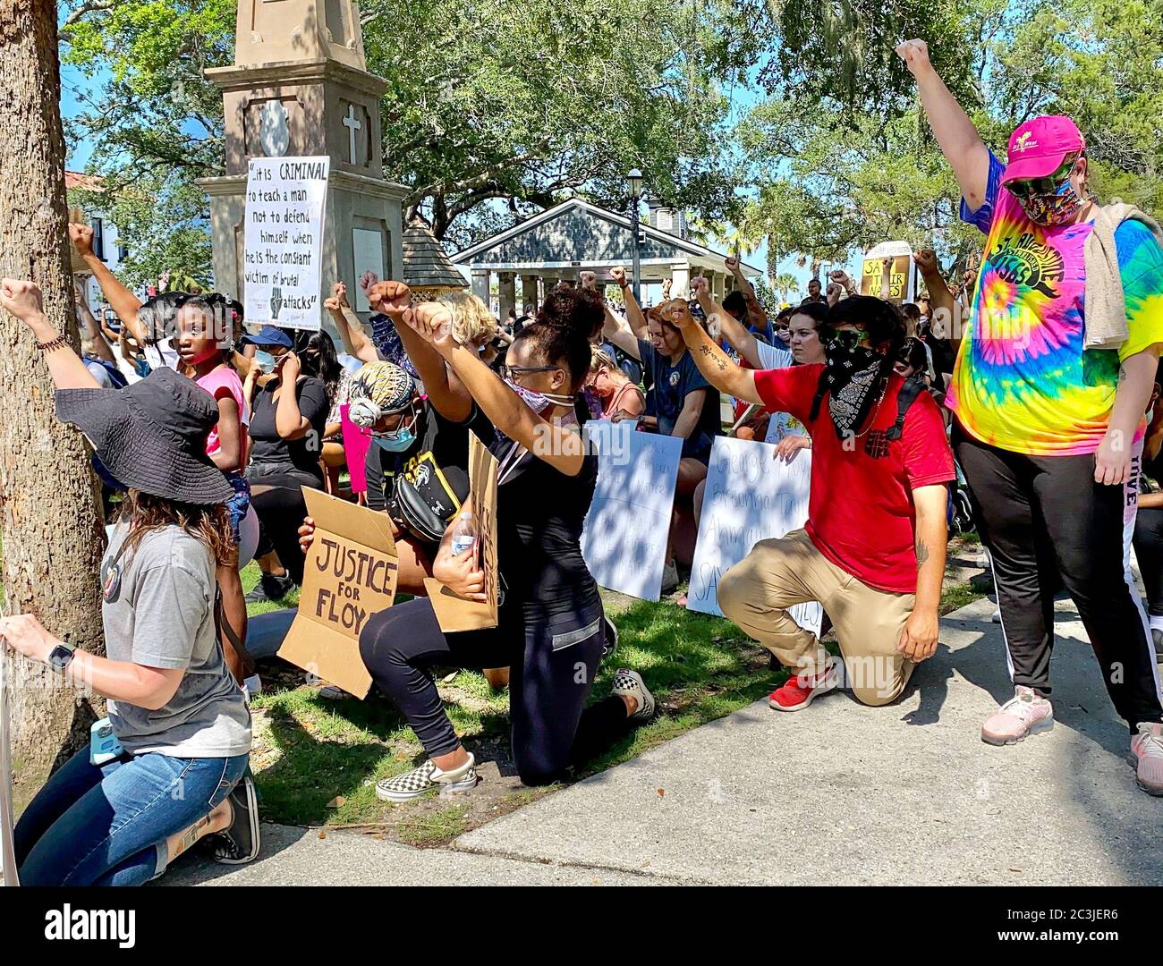 Black Lives Matter demonstration. St. Augustine, Florida. Stock Photo