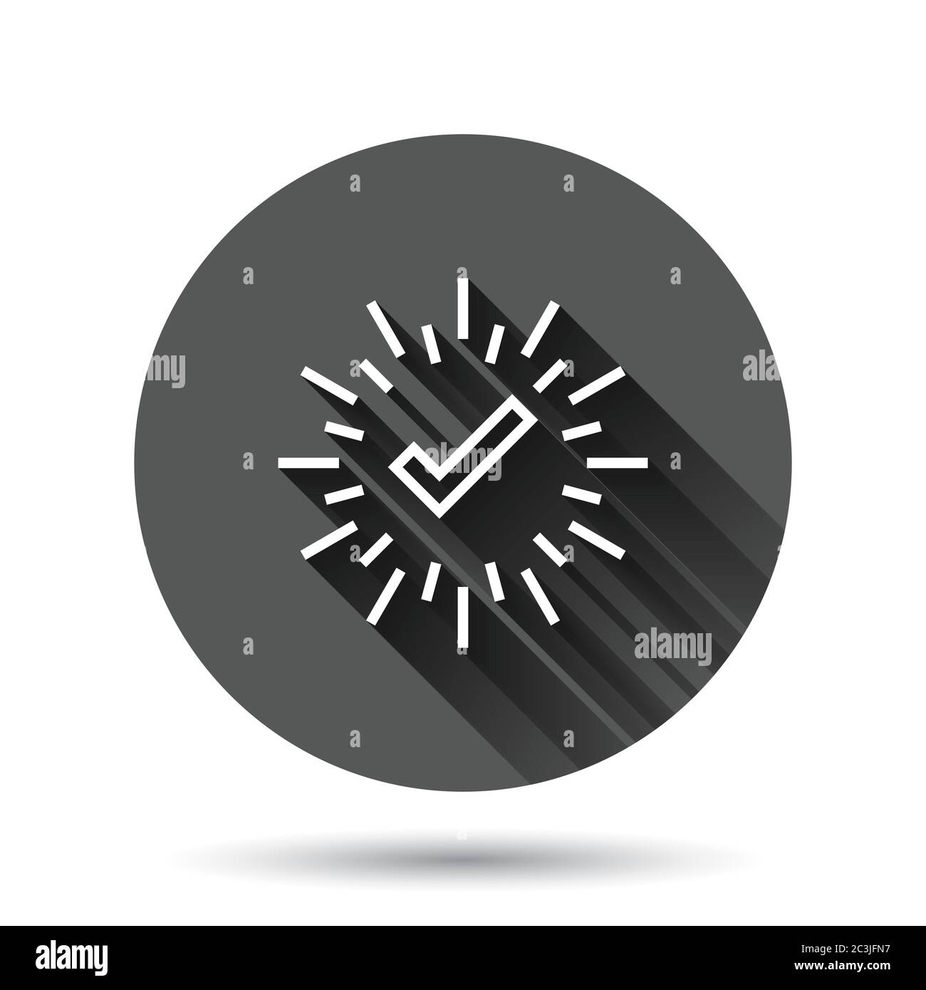 Check mark sign icon in flat style. Confirm button vector illustration ...