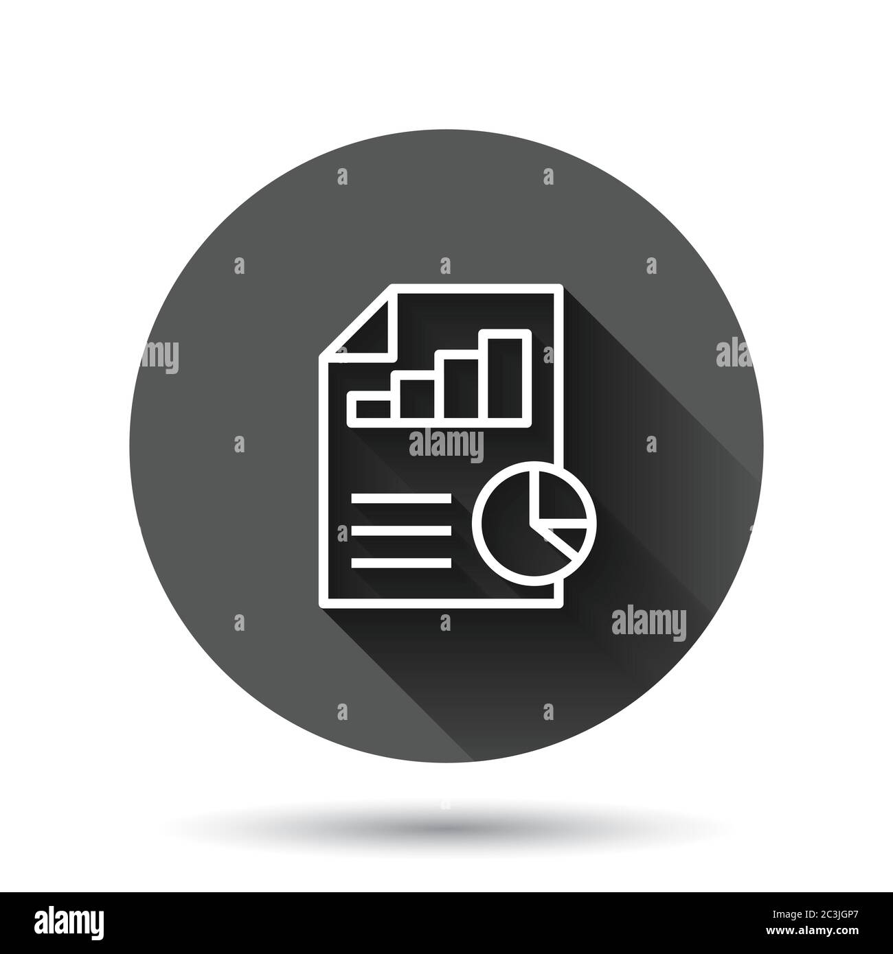 Financial statement icon in flat style. Document vector illustration on ...