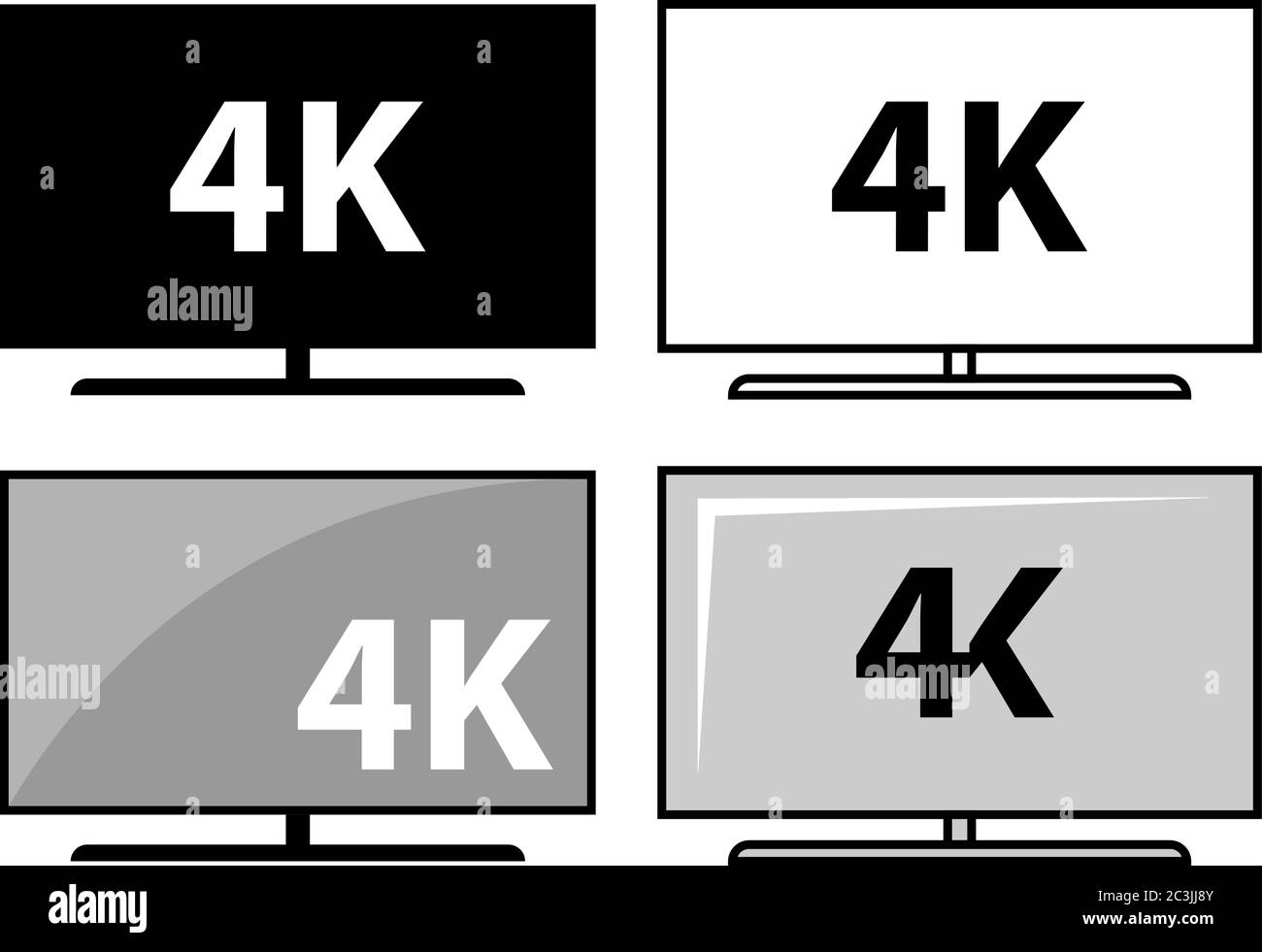 4K TV Icon Vector Illustration Stock Vector