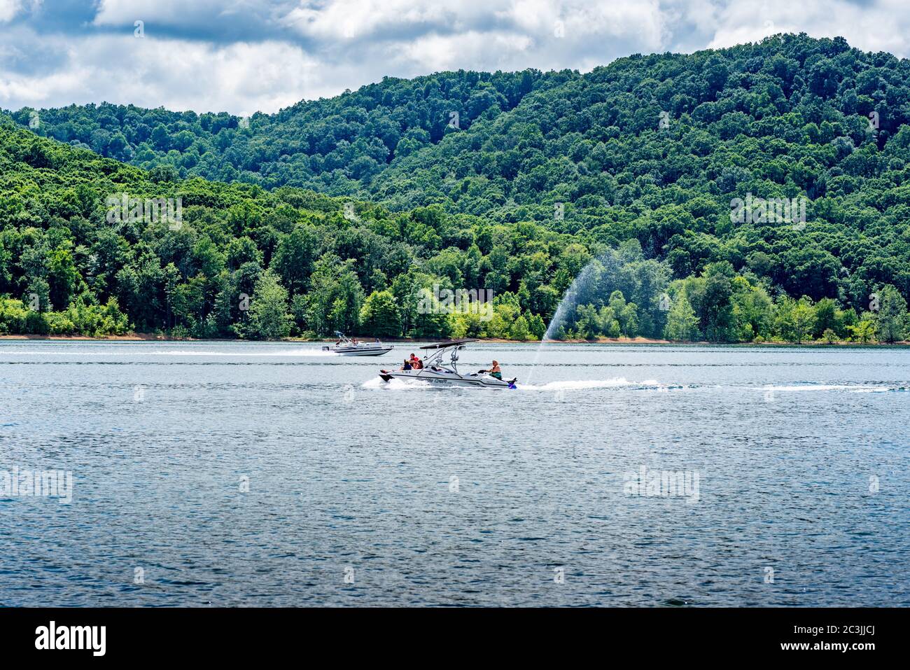 Boating on Cave Run Lake in Kentucky Stock Photo Alamy