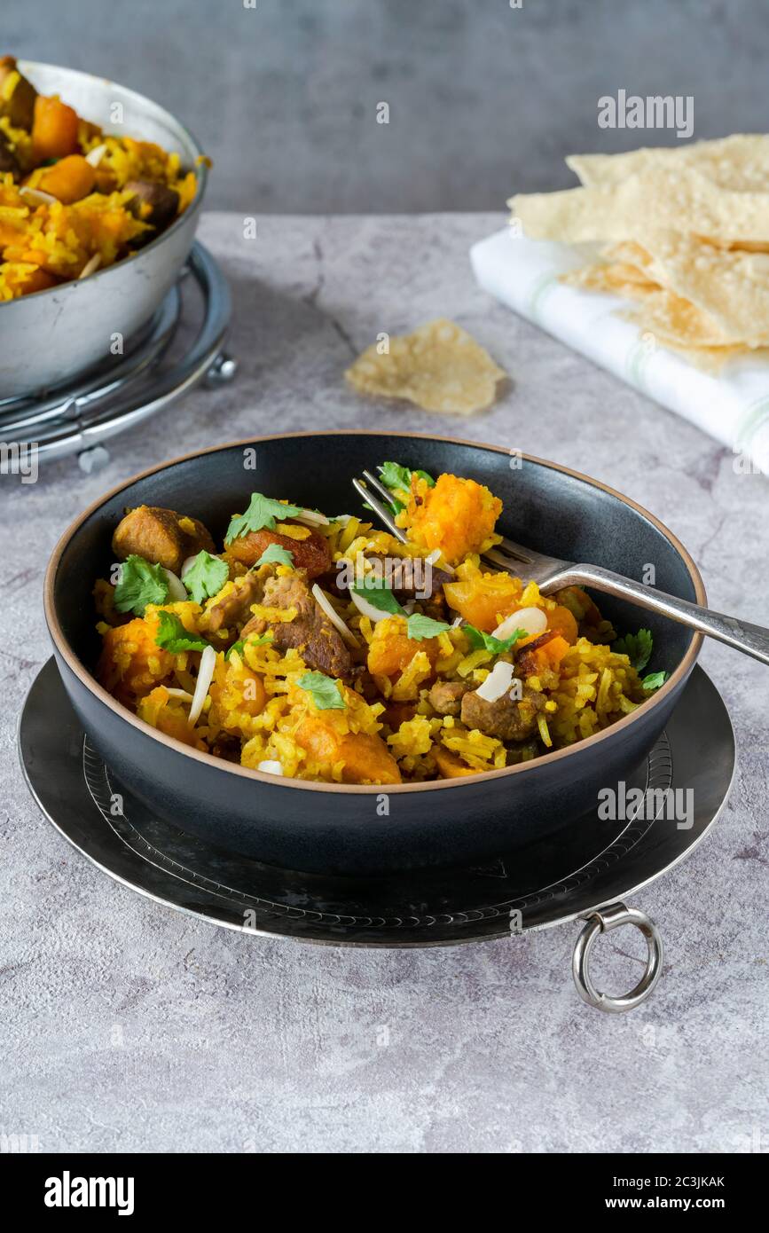 Lamb and apricot biryani with sweet potatoes Stock Photo Alamy