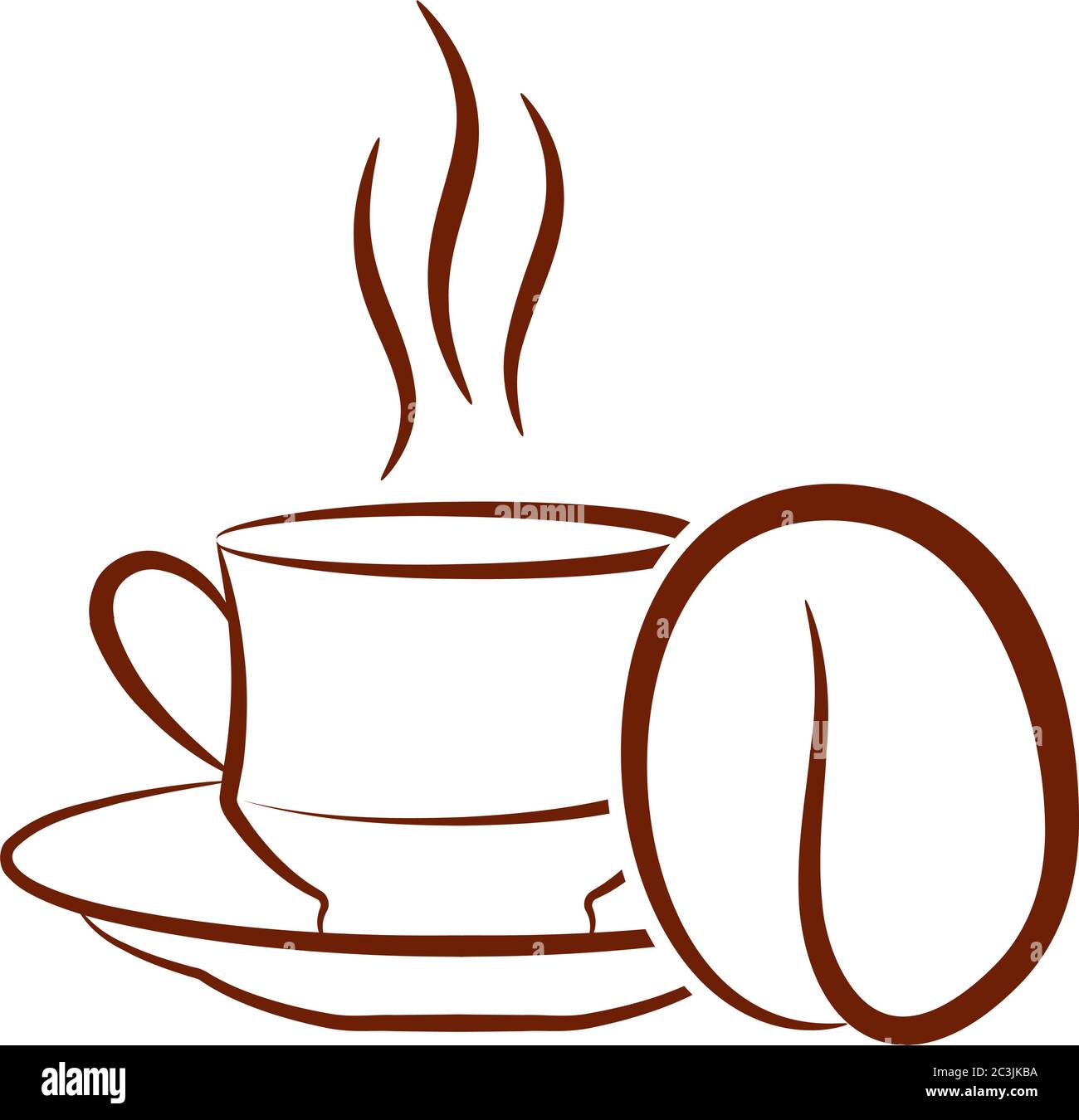 Coffee Cup And Coffee Bean Icon Vector Illustration Stock Vector Image ...