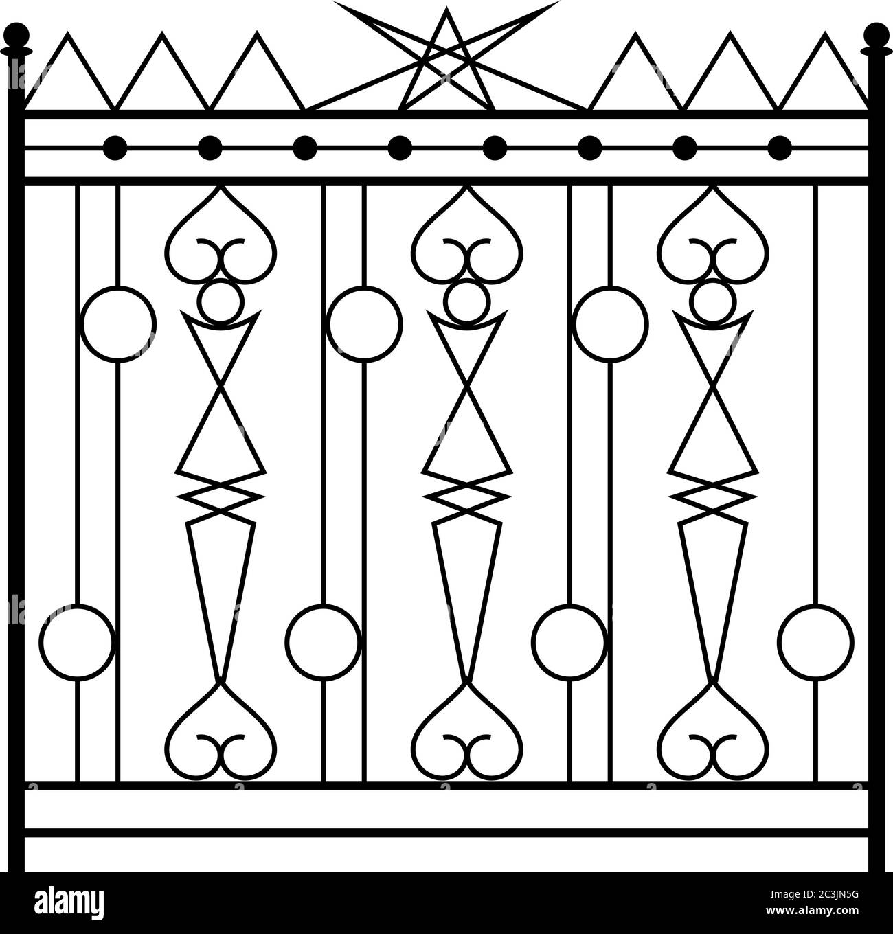 Wrought Iron Gate, Ornamental Design Vector Illustration Stock Vector ...