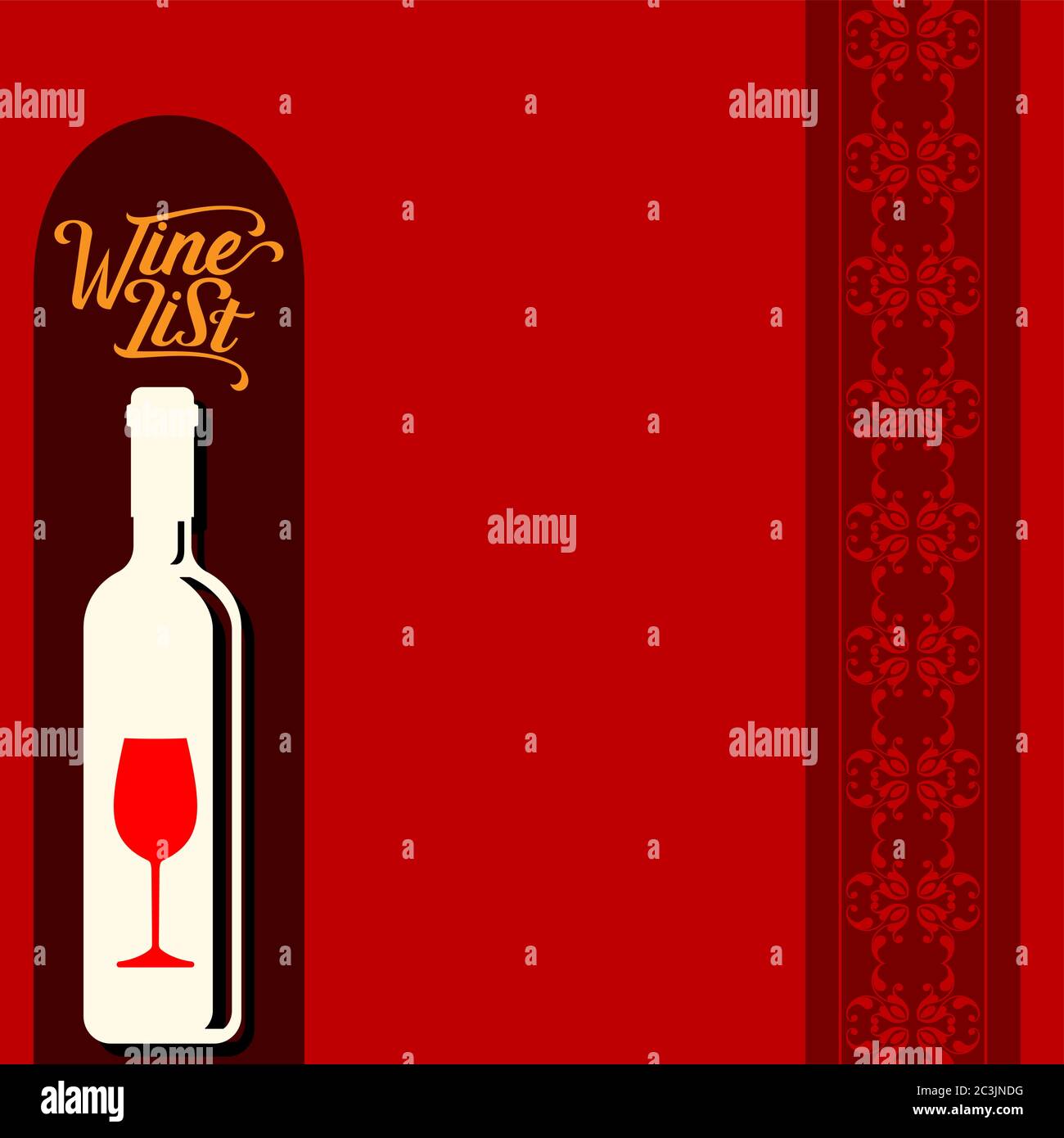 Wine List Menu Card Design Template Stock Vector Image & Art Alamy