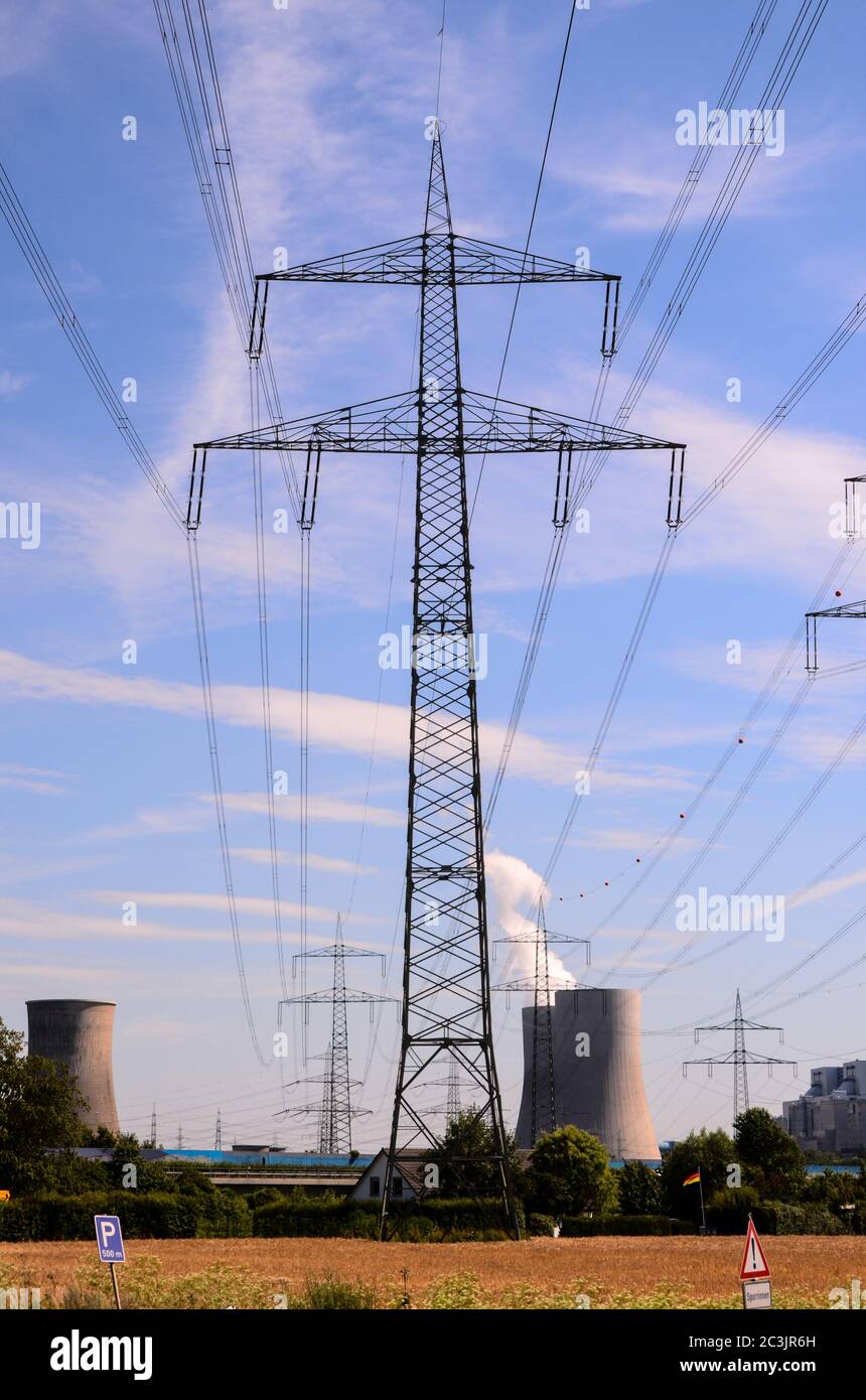 High Voltage Electric Transmission Tower Energy Pylon Stock Photo - Alamy