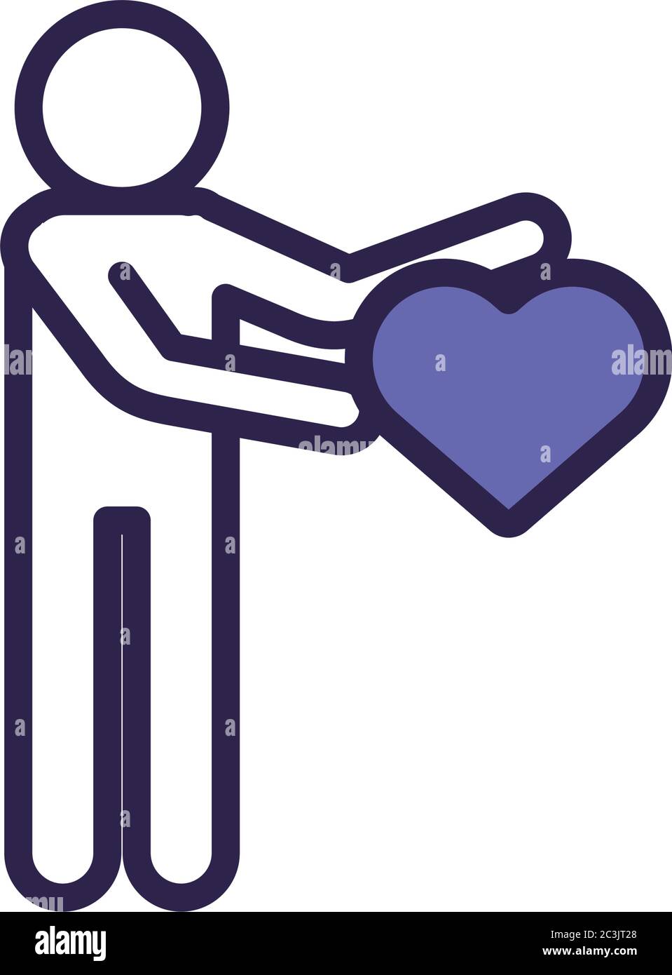 human figure avatar with heart line style icon vector illustration ...