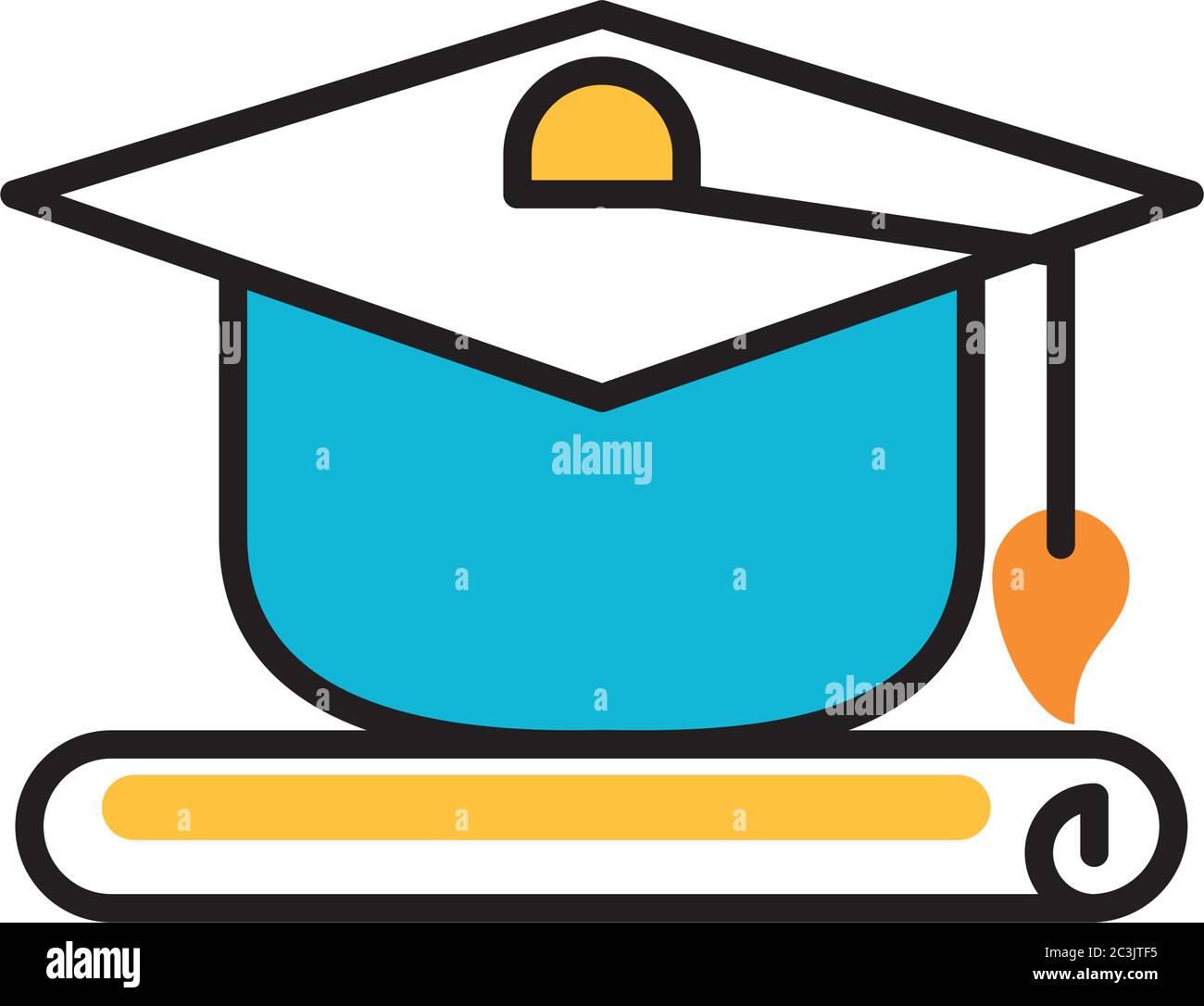 graduation hat celebration isolated icon vector illustration design ...