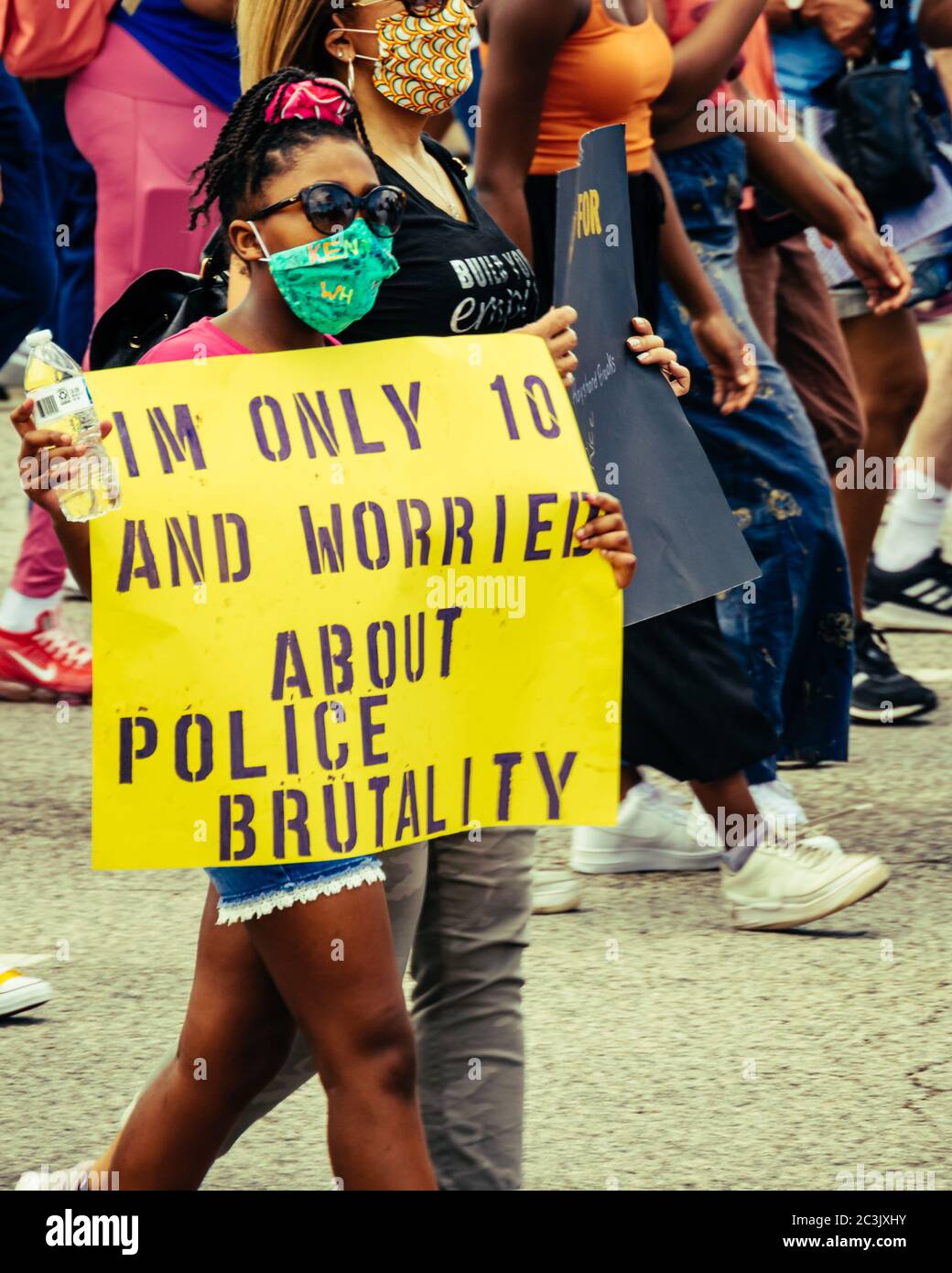 Grant Park, Chicago-June 19, 2020: Juneteenth Celebration. Community leaders and citizens meet downtown at a rally. Stock Photo