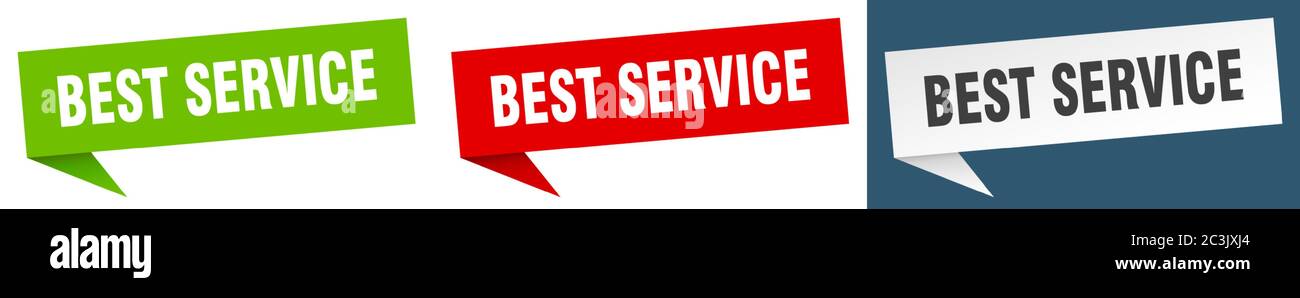 best service banner. best service speech bubble label set. best service ...