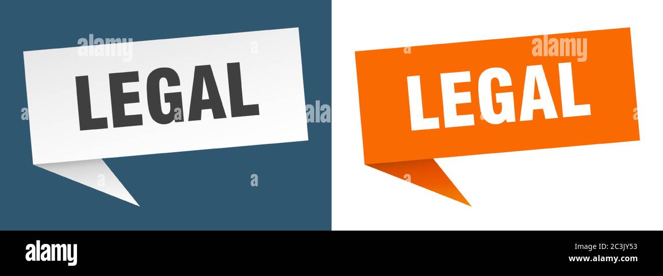legal banner. legal speech bubble label set. legal sign Stock Vector ...