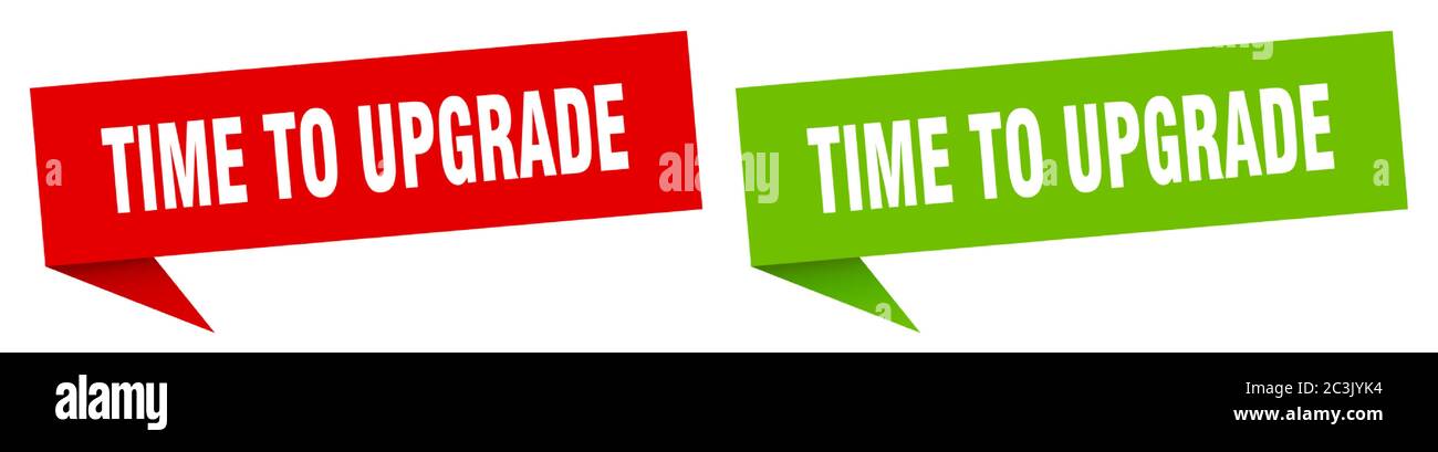 Time upgrade speech bubble hi-res stock photography and images - Alamy