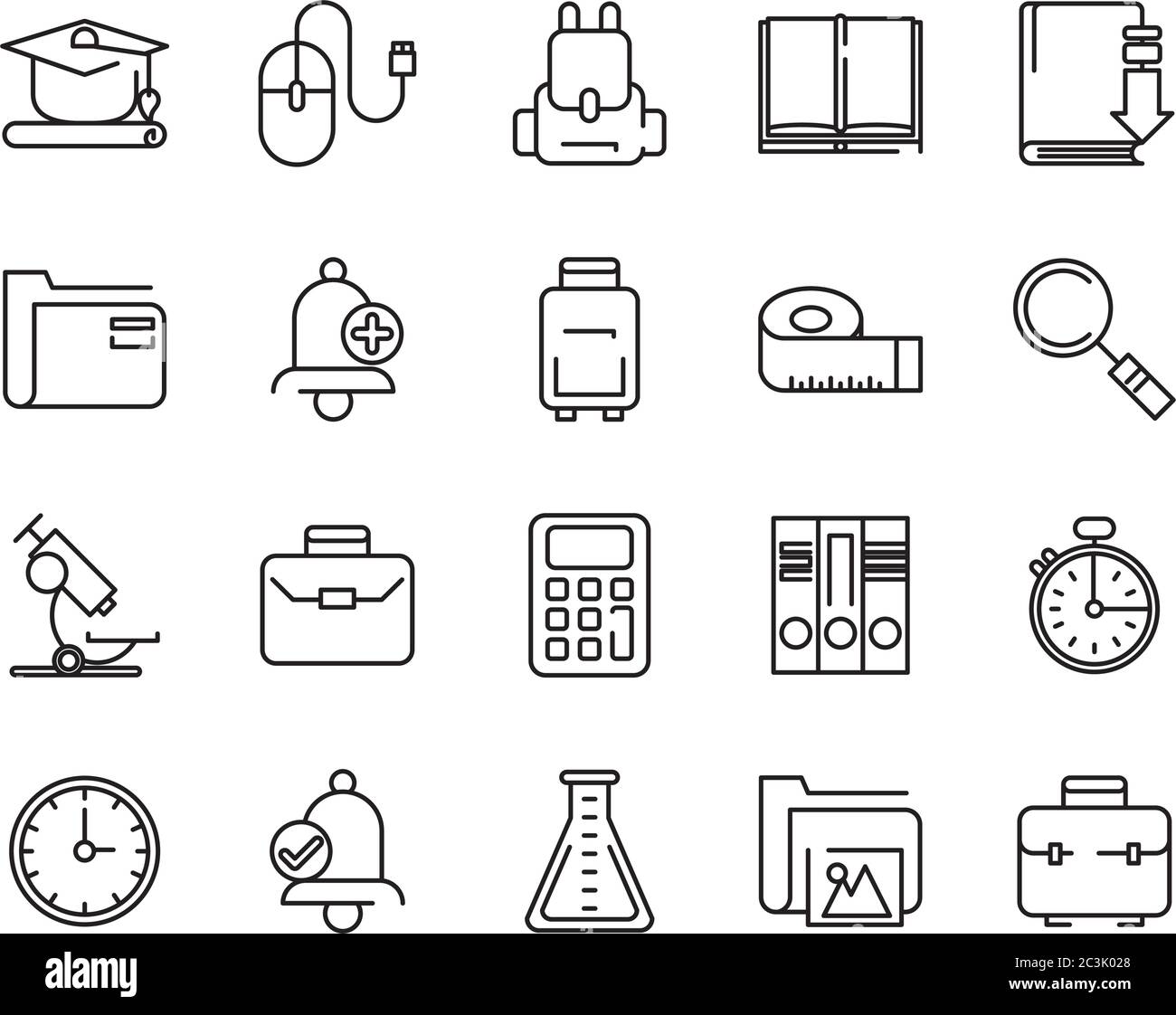 bundle of school supplies set icons vector illustration design Stock ...