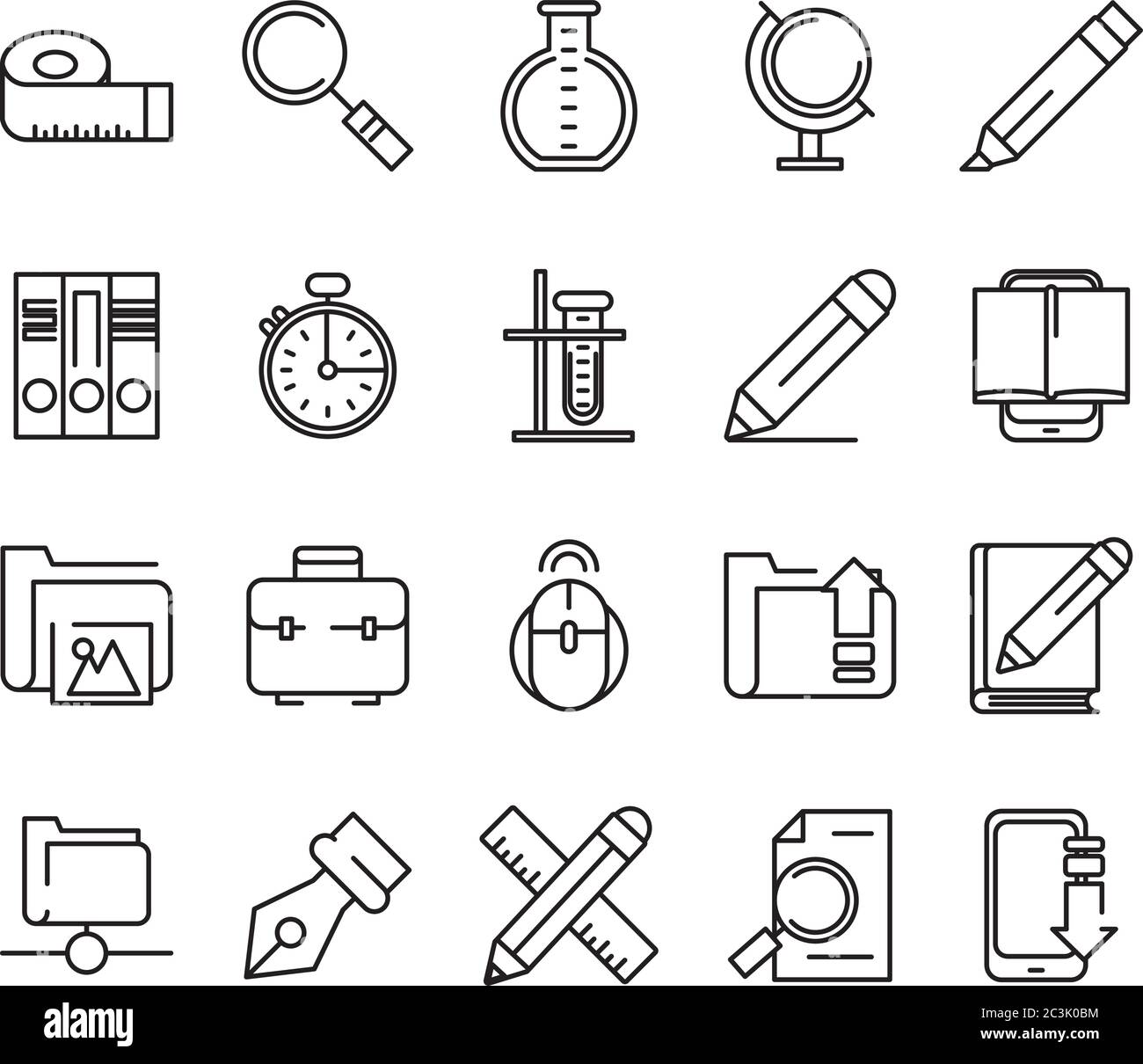 bundle of school supplies set icons vector illustration design Stock ...