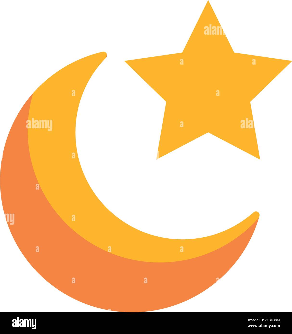 moon night with star flat style icon vector illustration design Stock ...
