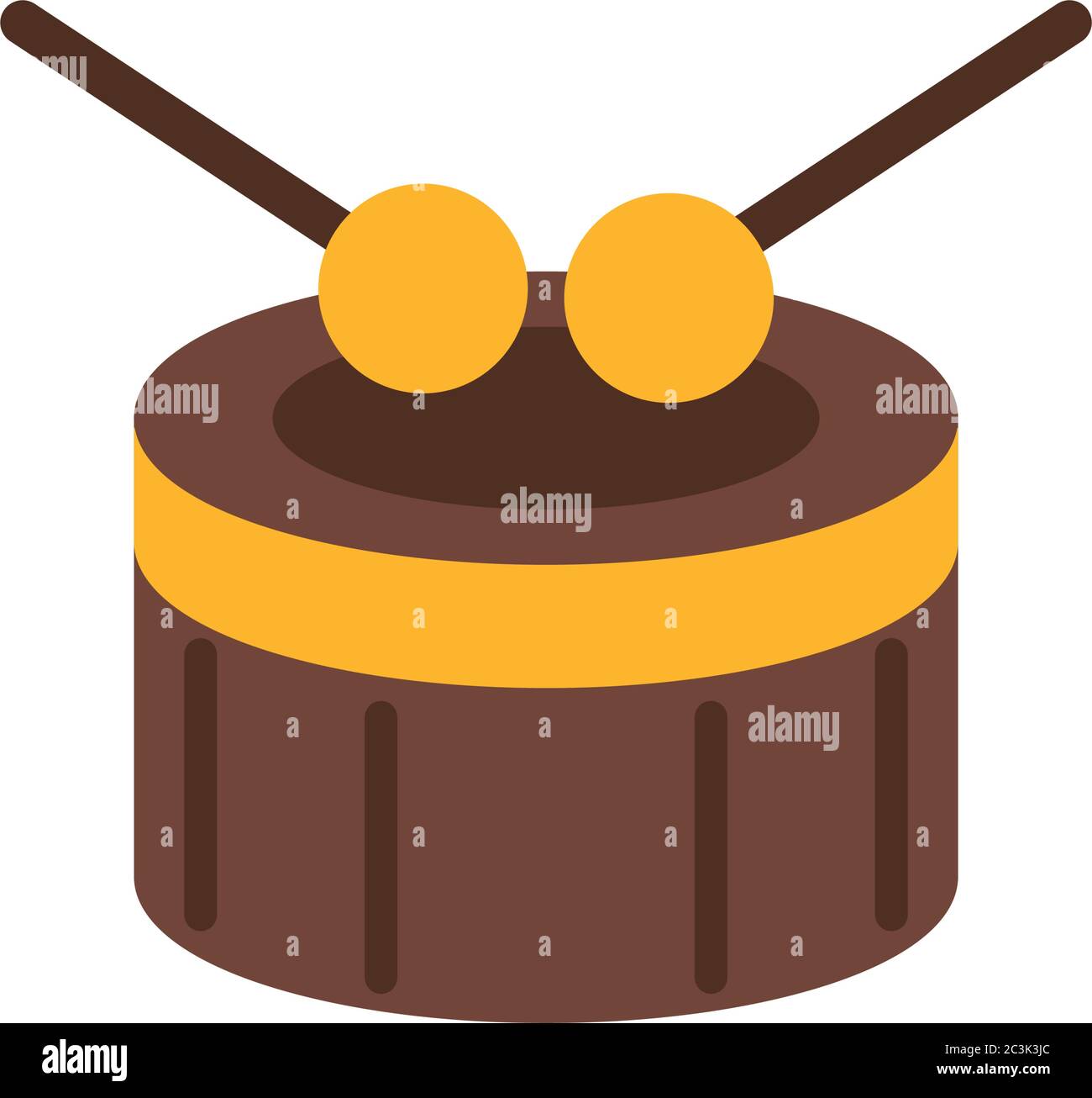 drum instrument flat style icon vector illustration design Stock Vector ...