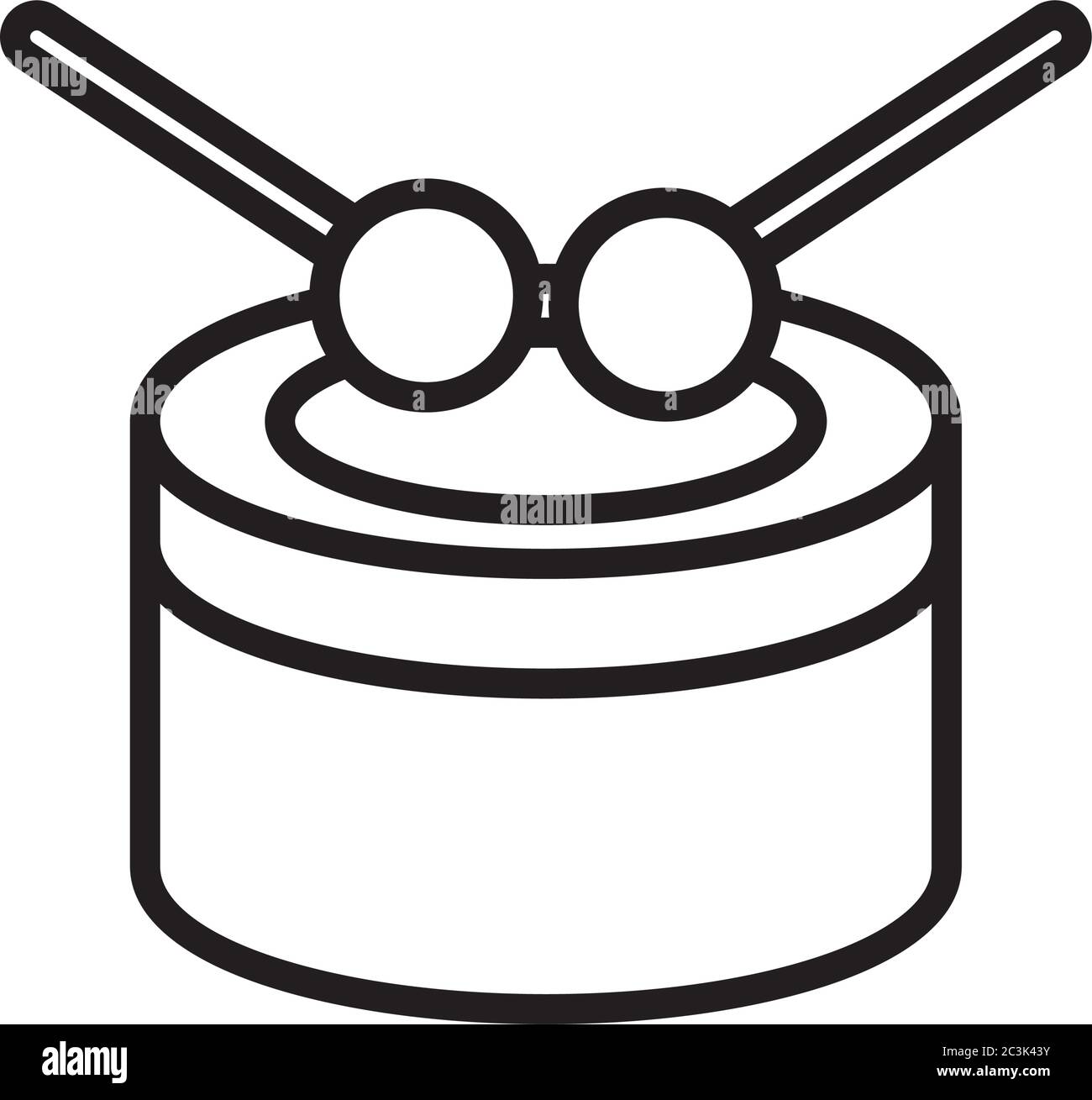 drum instrument line style icon vector illustration design Stock Vector ...