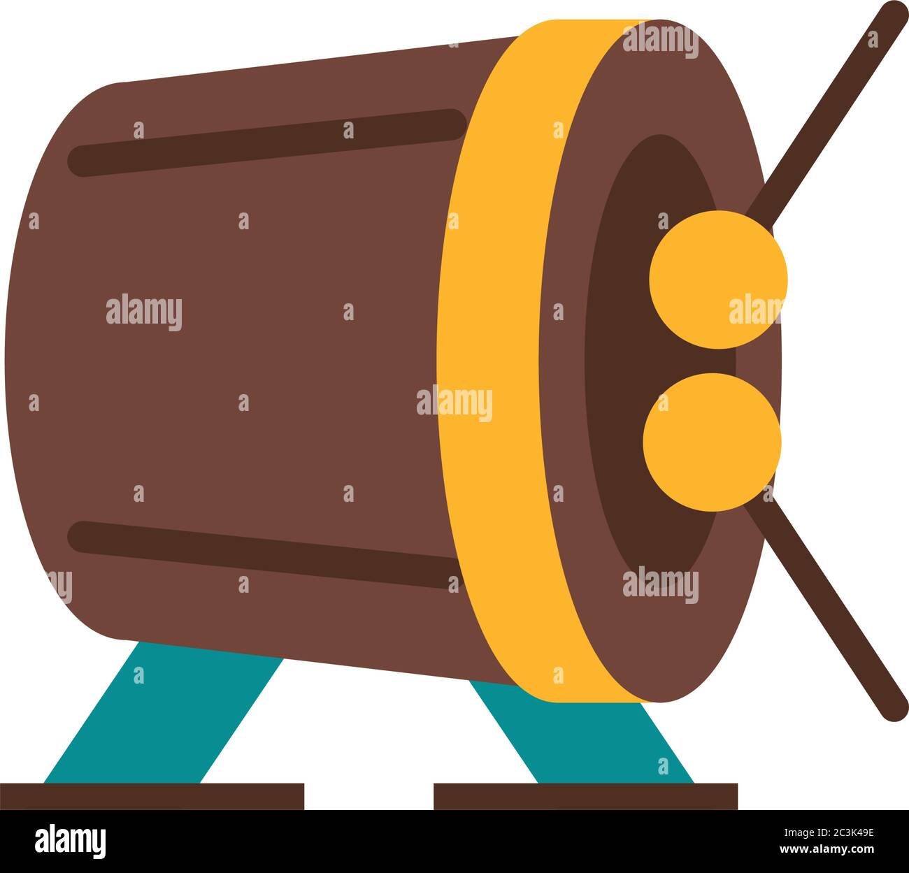 drum instrument flat style icon vector illustration design Stock Vector ...