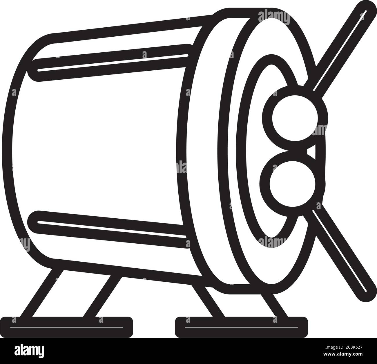 drum instrument line style icon vector illustration design Stock Vector ...