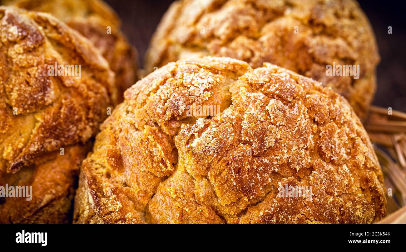Traditional Brazilian biscuit called "Broa de fubá ou broinha". Made